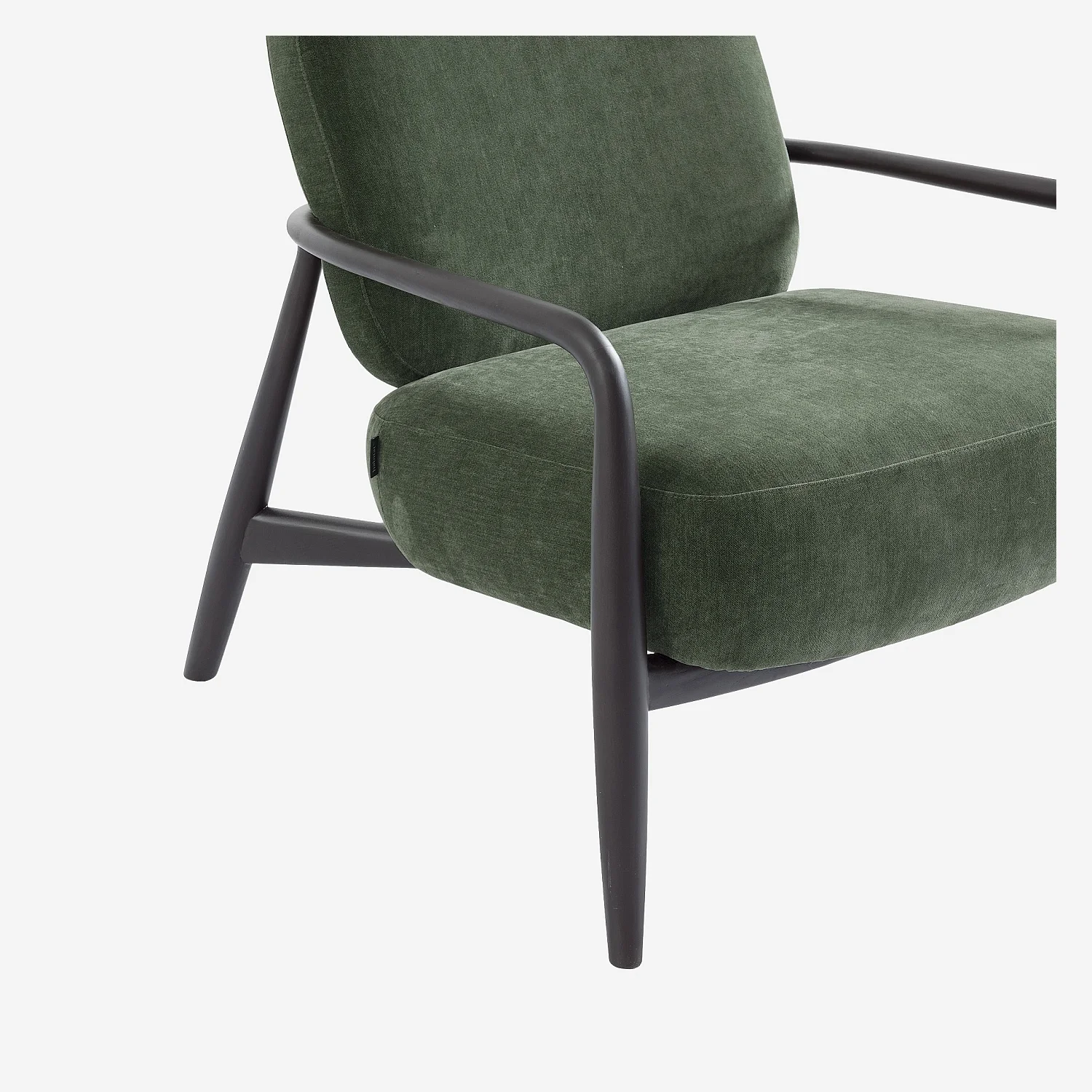 Fauteuil van stof en massief hout - Kaki groen - 5