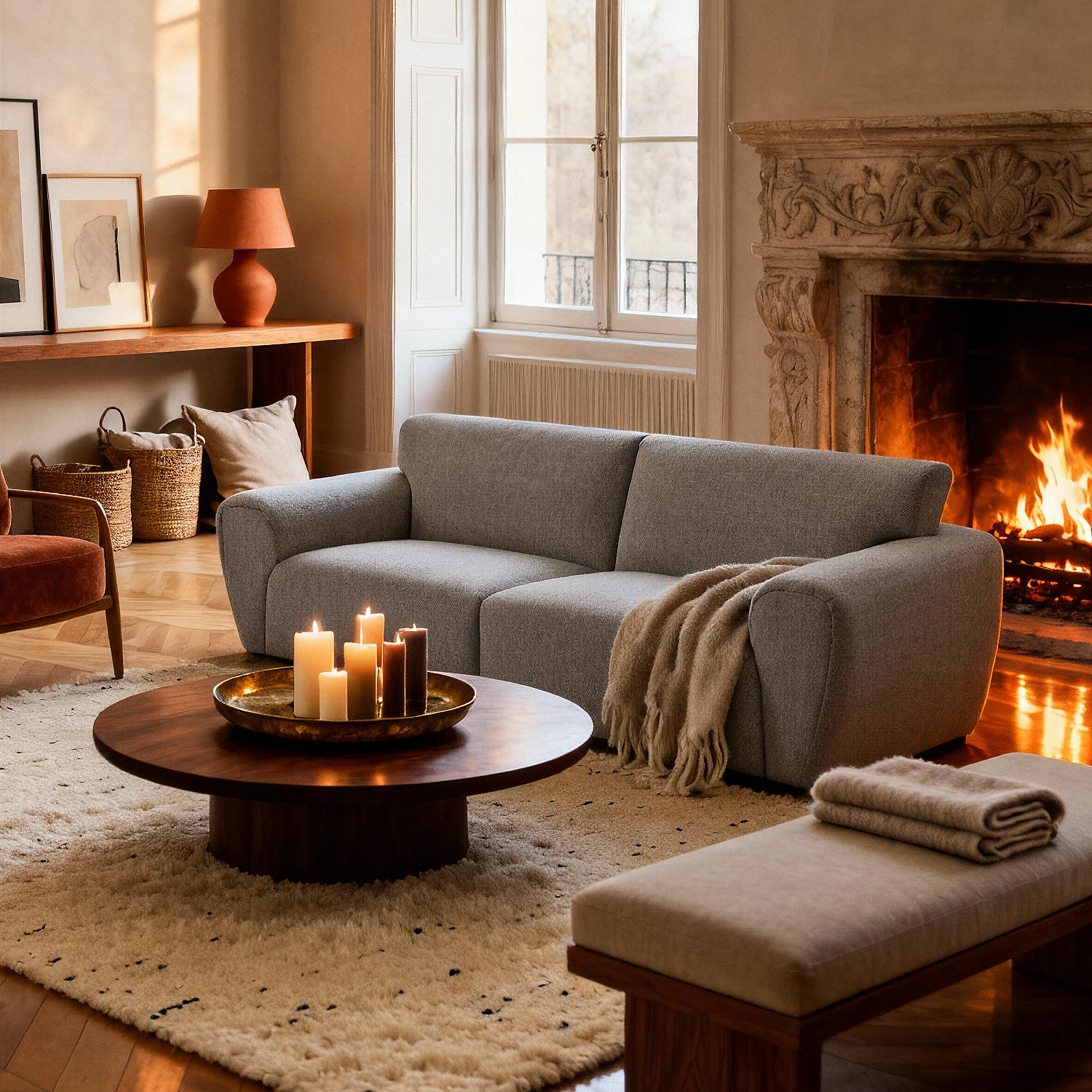 3-zitsbank van chenille stof - Ecru gemêleerd - 6