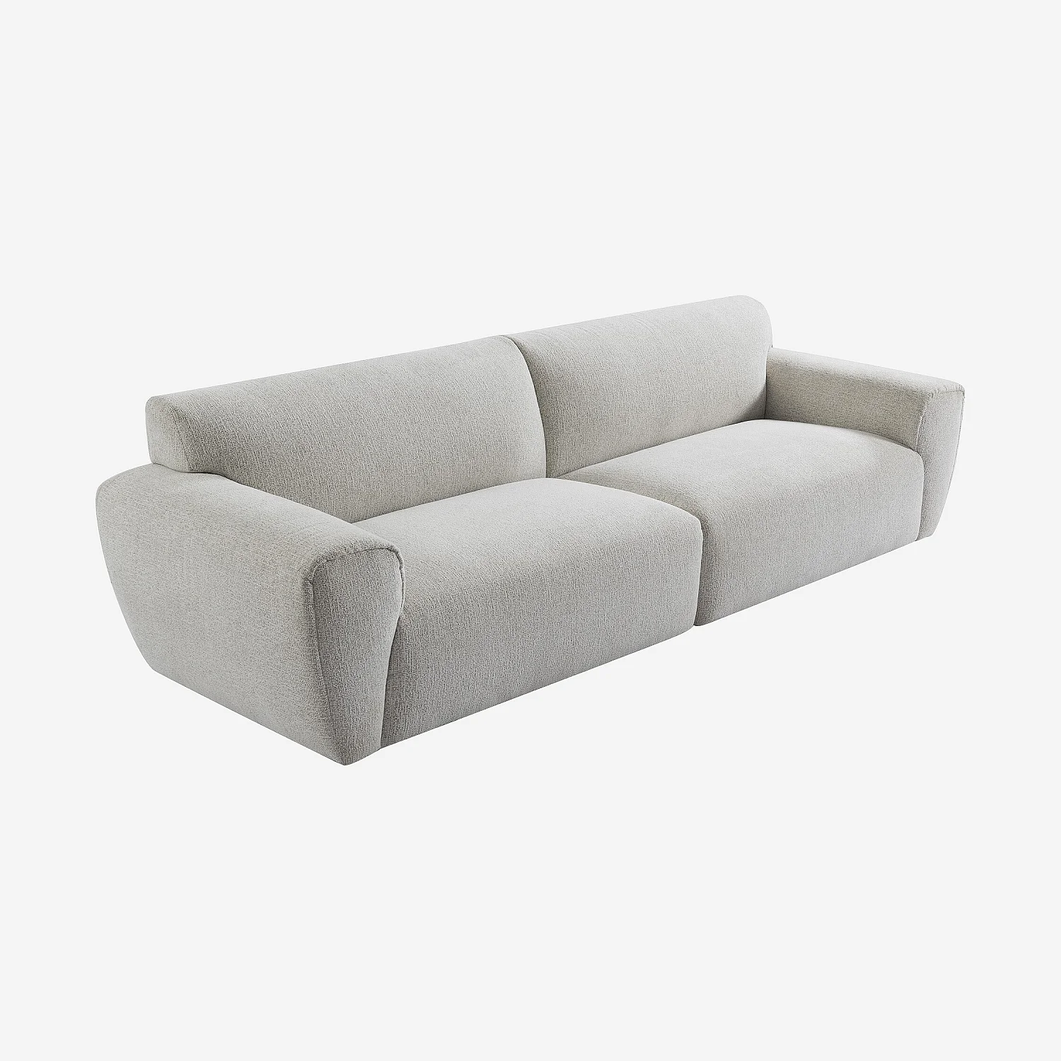 Divano 3 posti in tessuto ciniglia - Ecrù melange - 6