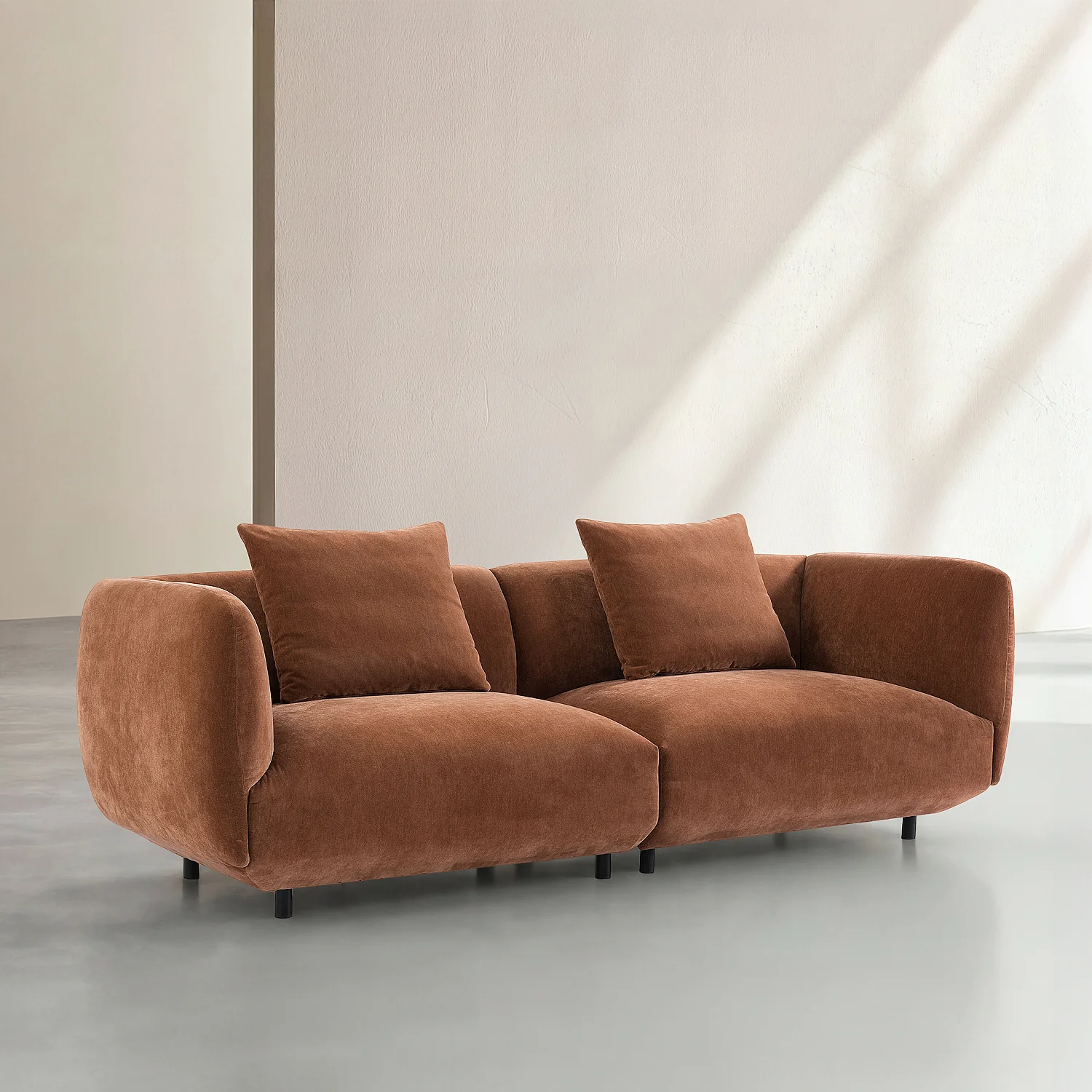 Sofa 4-Sitzer aus Stoff - Kupferbraun - 3