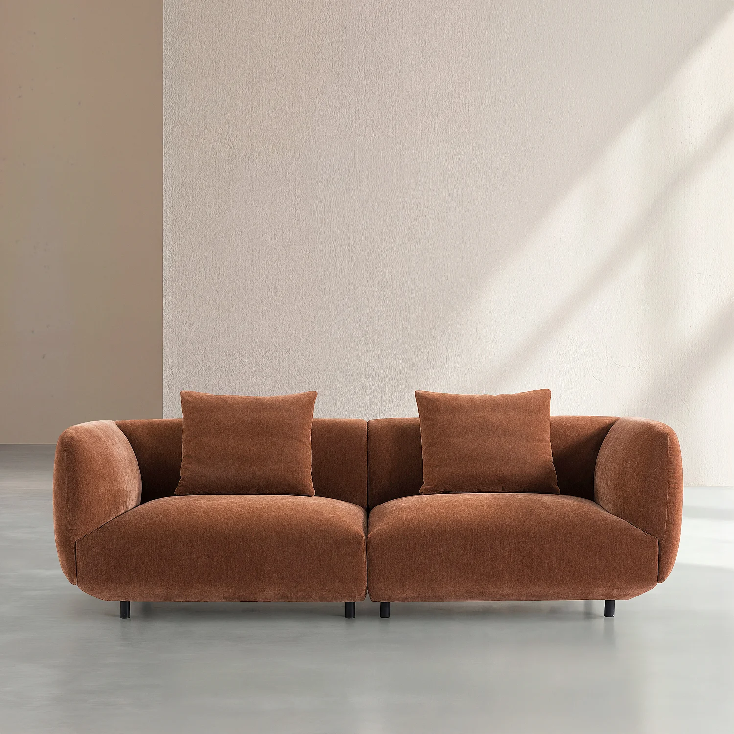 Sofa 4-Sitzer aus Stoff - Kupferbraun - 1