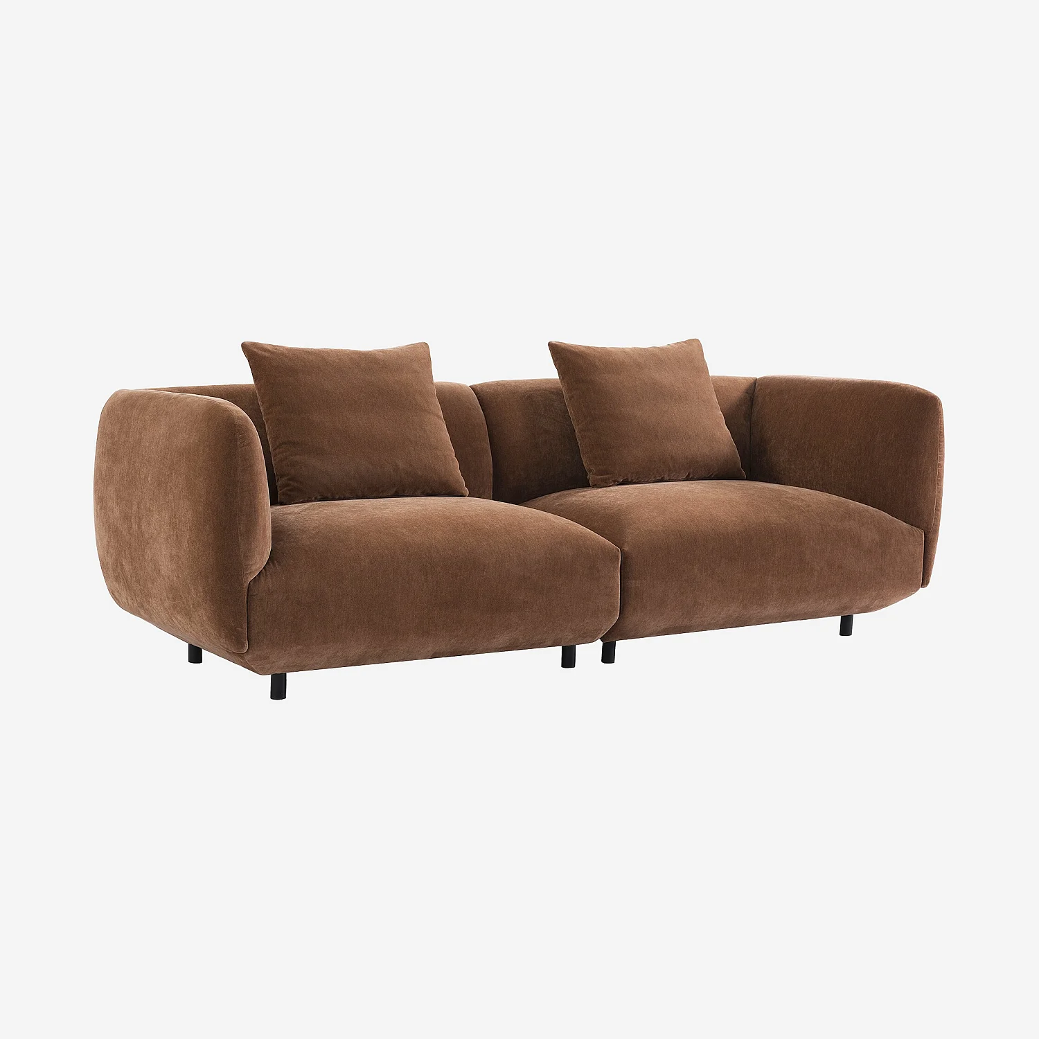 Divano 4 posti in tessuto - Marrone ramato - 3