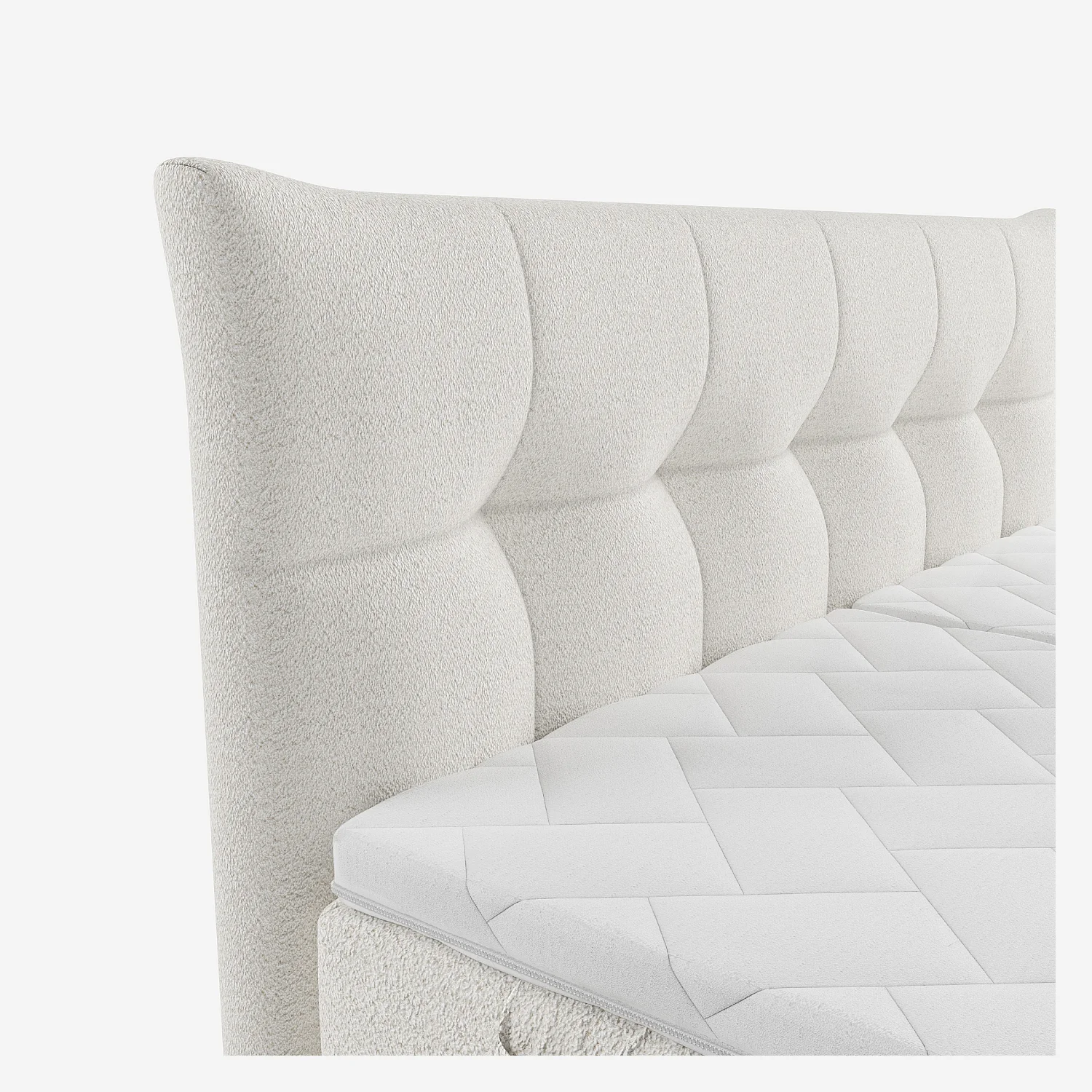 Cama eléctrica 160 x 200 cm de tejido - Crema - 7