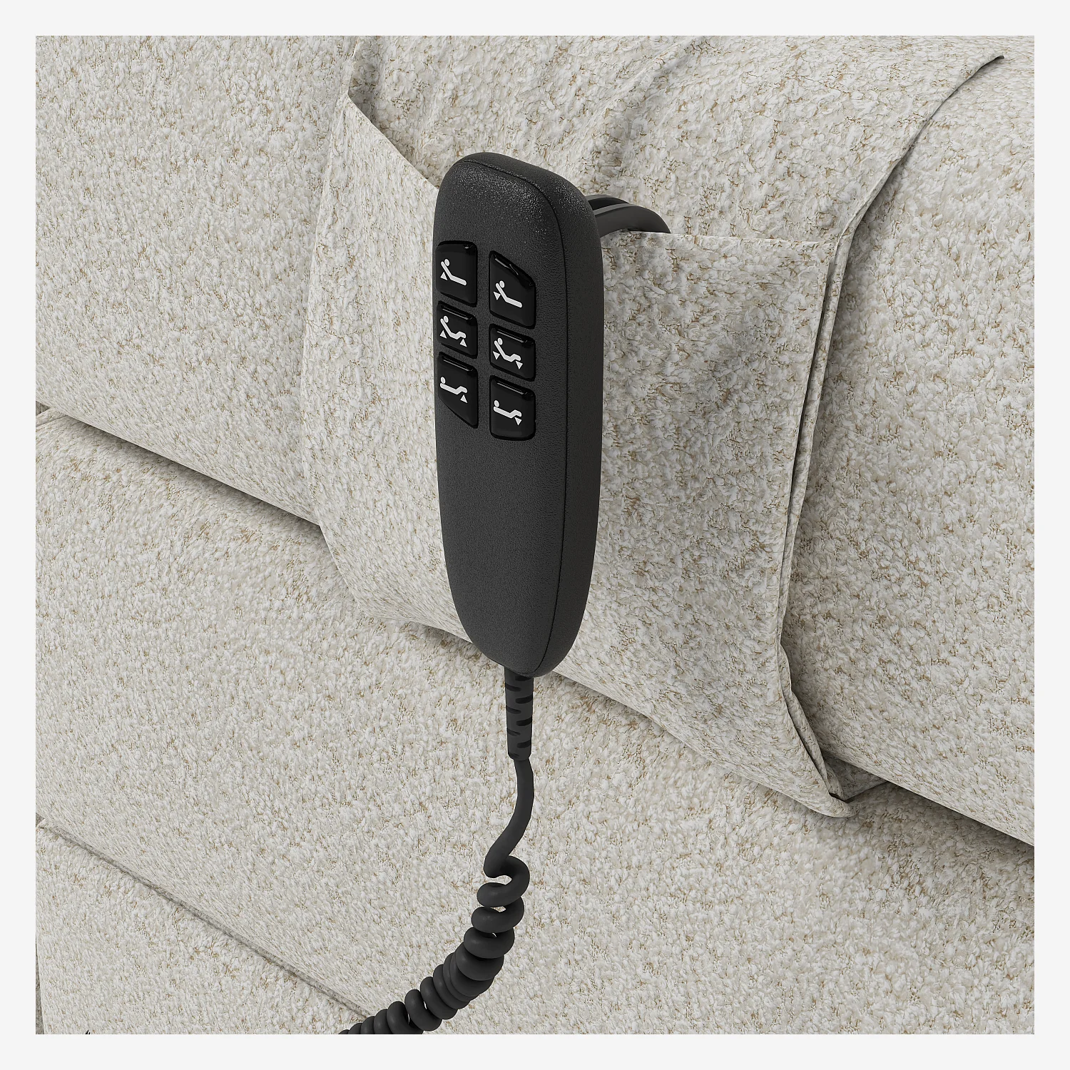 Cama eléctrica 160 x 200 cm de tejido - Crema - 8