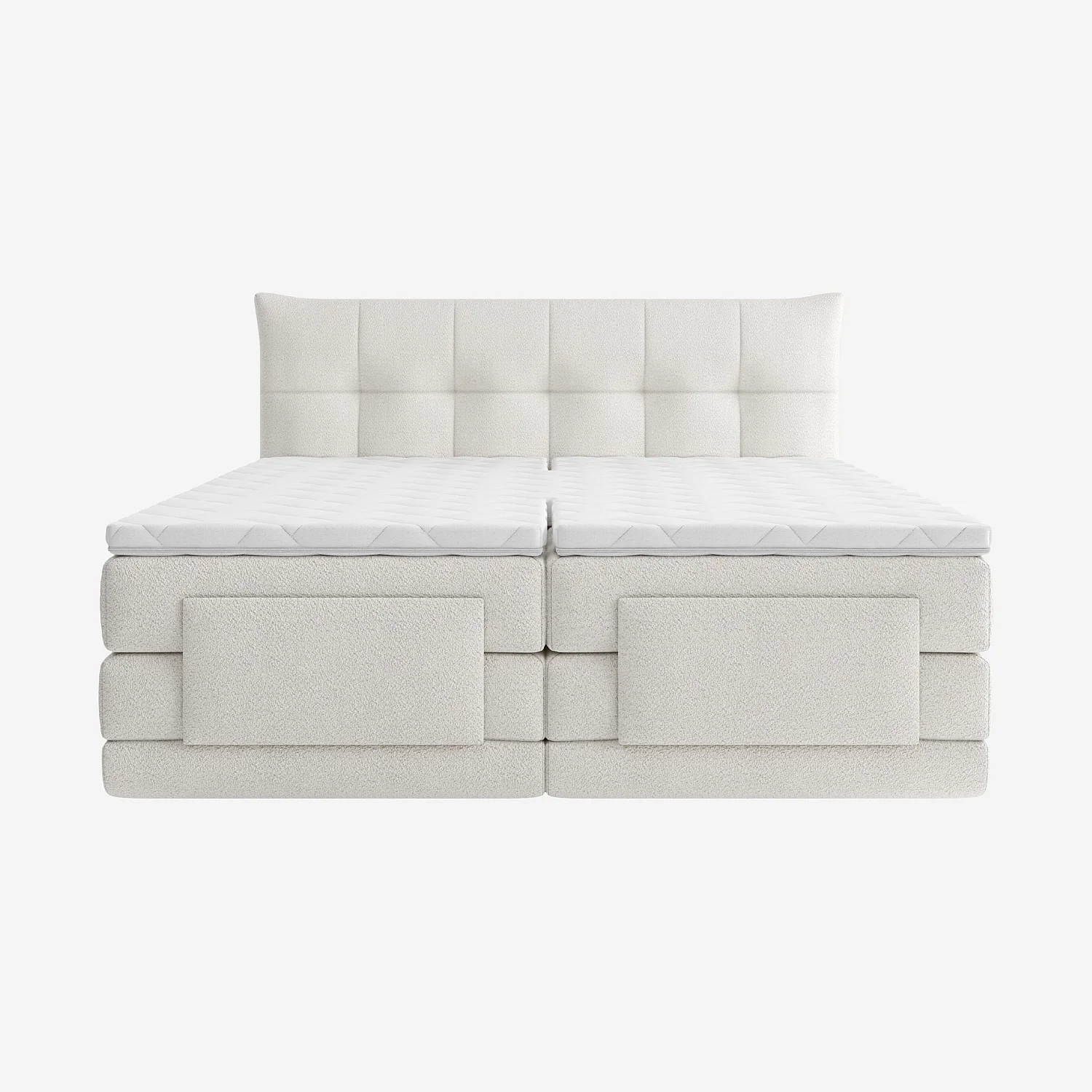 Letto elettrico 160 x 200 cm in tessuto - Crema - 1