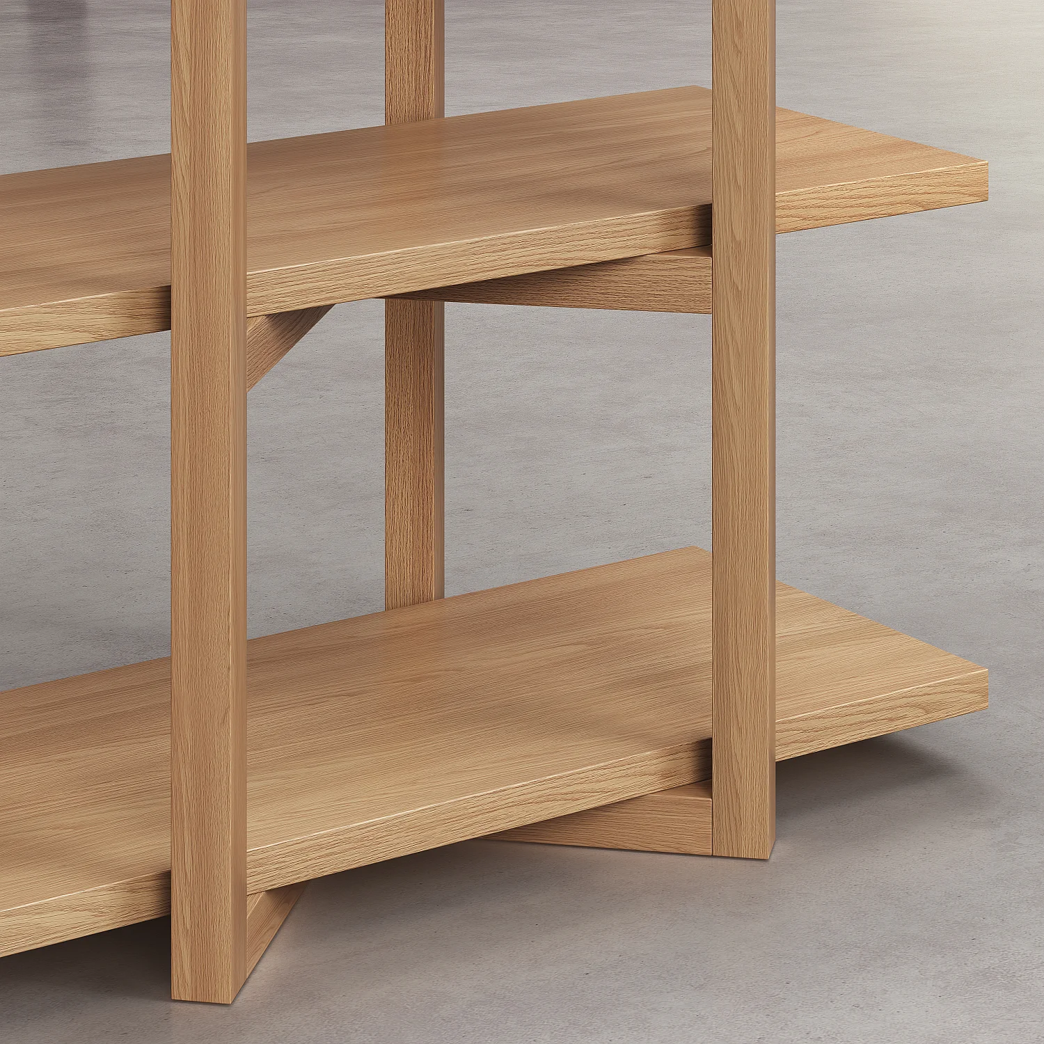 Bibliothèque basse 3 étagères en chêne - Naturel - 4