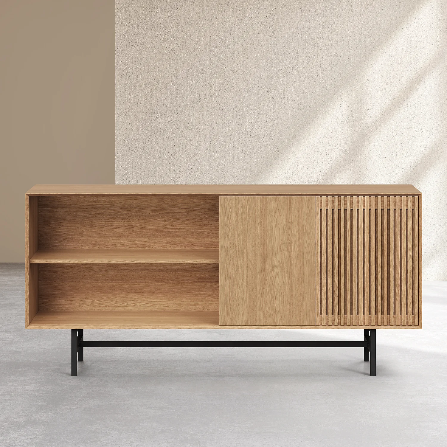 Buffet bas 4 portes en chêne - Naturel - Design by Céline Mognon Fichet - 8