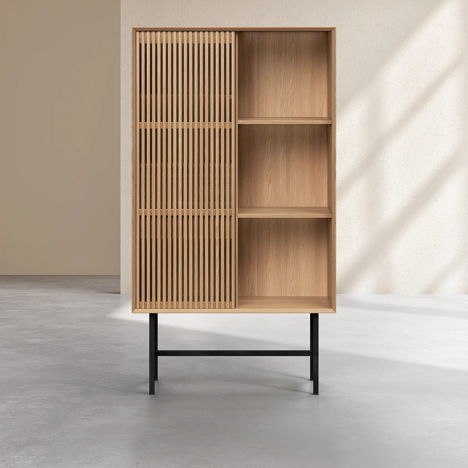 Buffet haut 1 porte et 2 tiroirs en chêne - Naturel - Design by Céline Mognon Fichet - 8