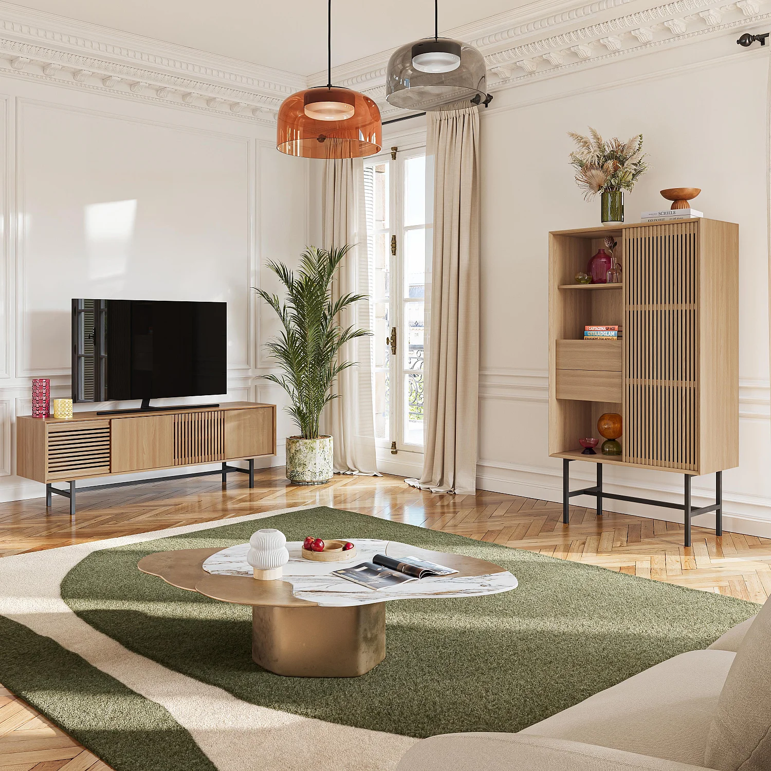 Buffet haut 1 porte et 2 tiroirs en chêne - Naturel - Design by Céline Mognon Fichet - 7