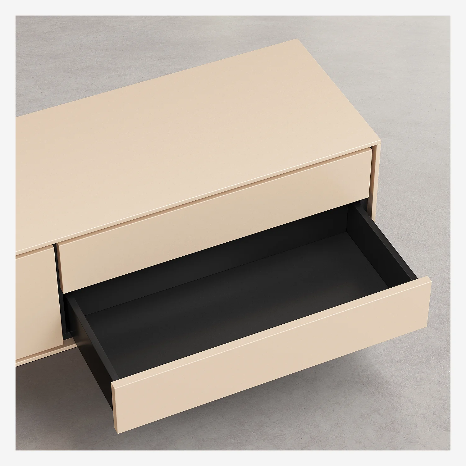 Meuble TV 2 portes et 2 tiroirs - Beige - Design by Céline Mognon Fichet - 3