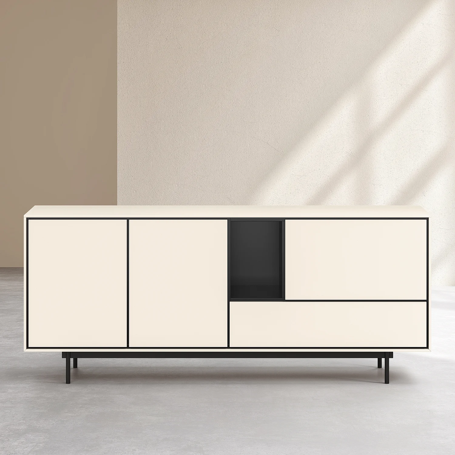 Sideboard mit 3 Türen und 1 Schublade - Beige - Design by Céline Mognon Fichet - 2