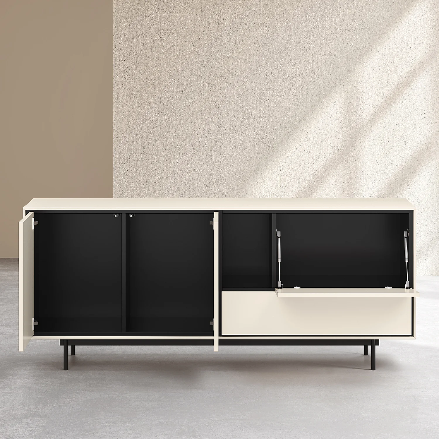 Sideboard mit 3 Türen und 1 Schublade - Beige - Design by Céline Mognon Fichet - 6