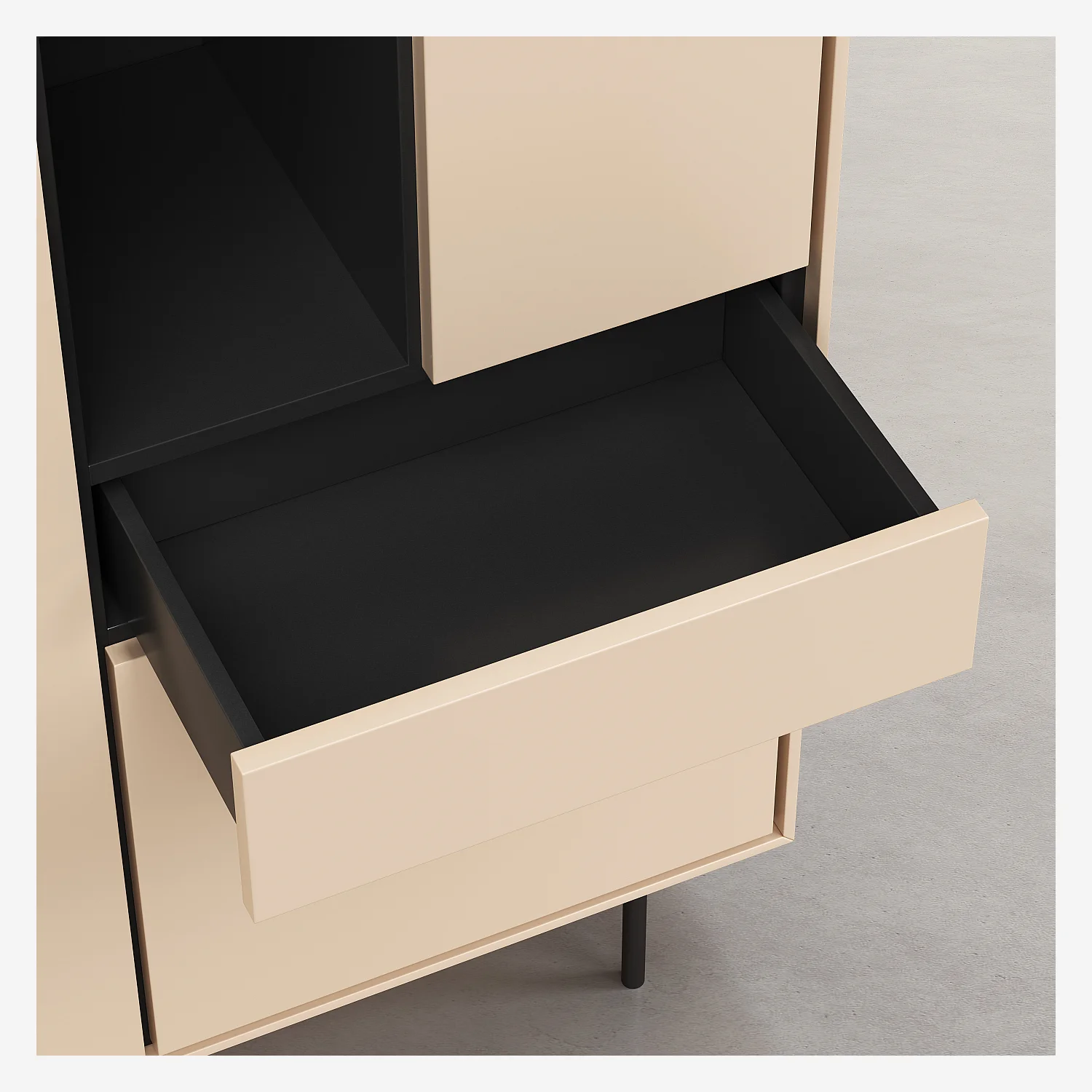 Buffet haut 3 portes et 1 tiroir - Beige - Design by Céline Mognon Fichet - 2