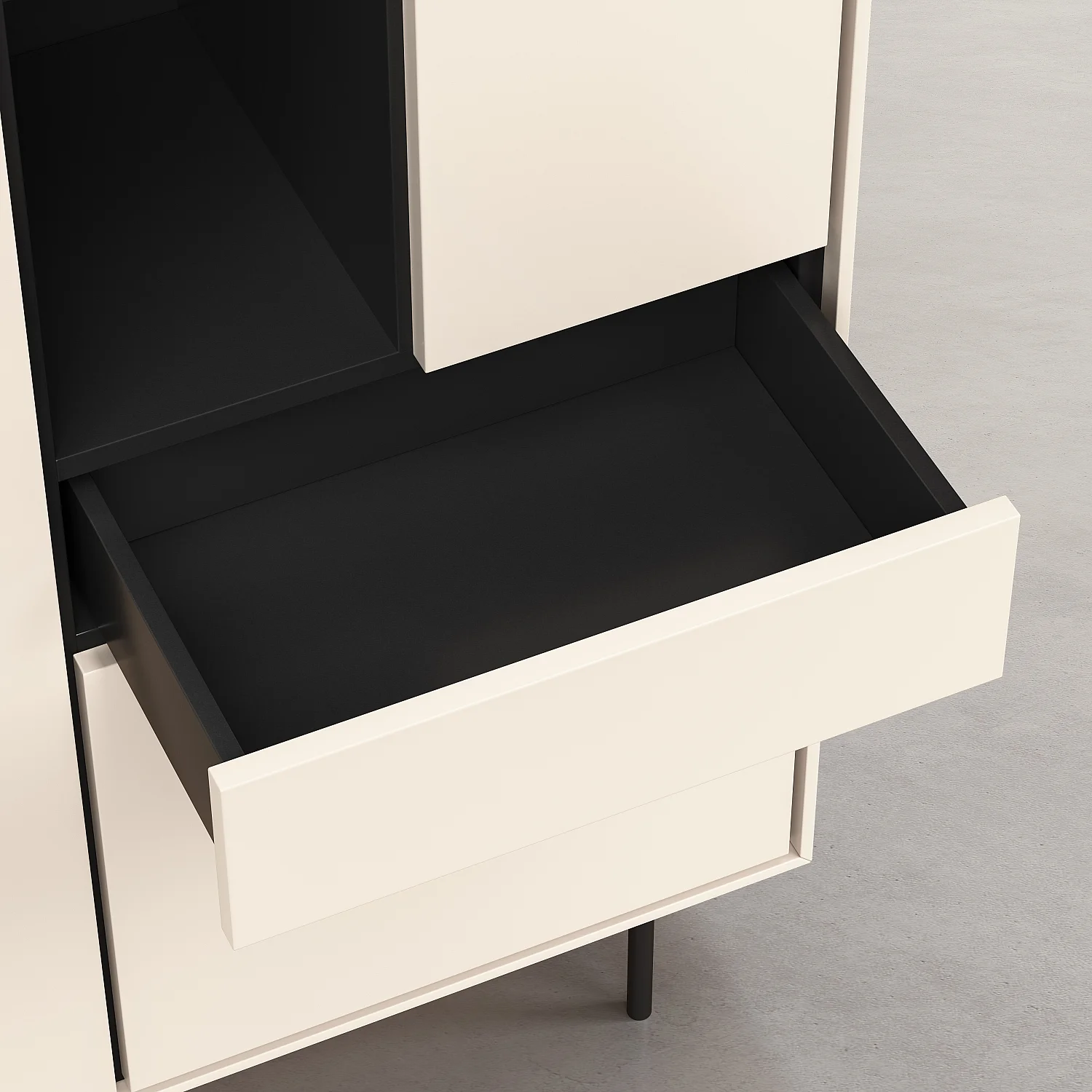 Buffet haut 3 portes et 1 tiroir - Beige - Design by Céline Mognon Fichet - 3