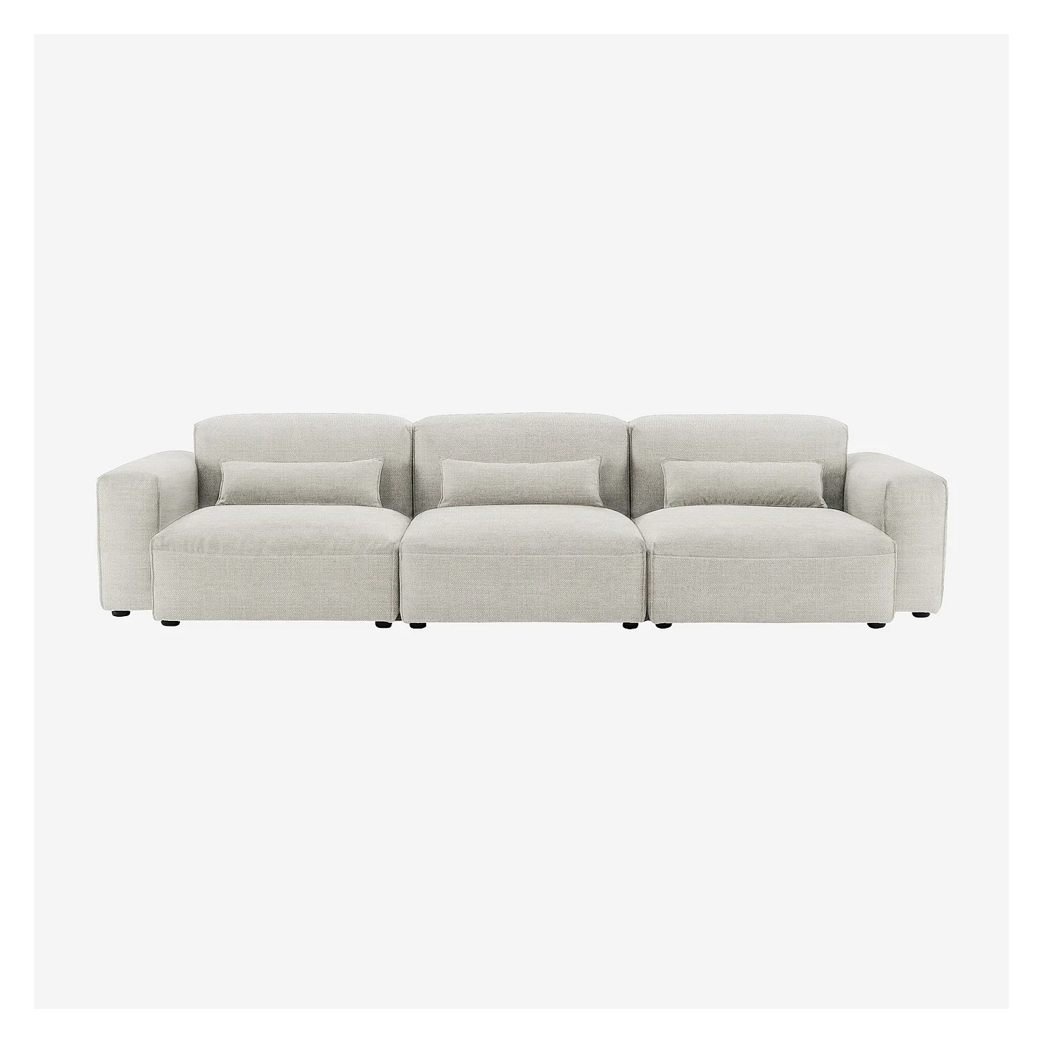 Sofa 4-Sitzer aus Stoff - Melange-Beige - 2