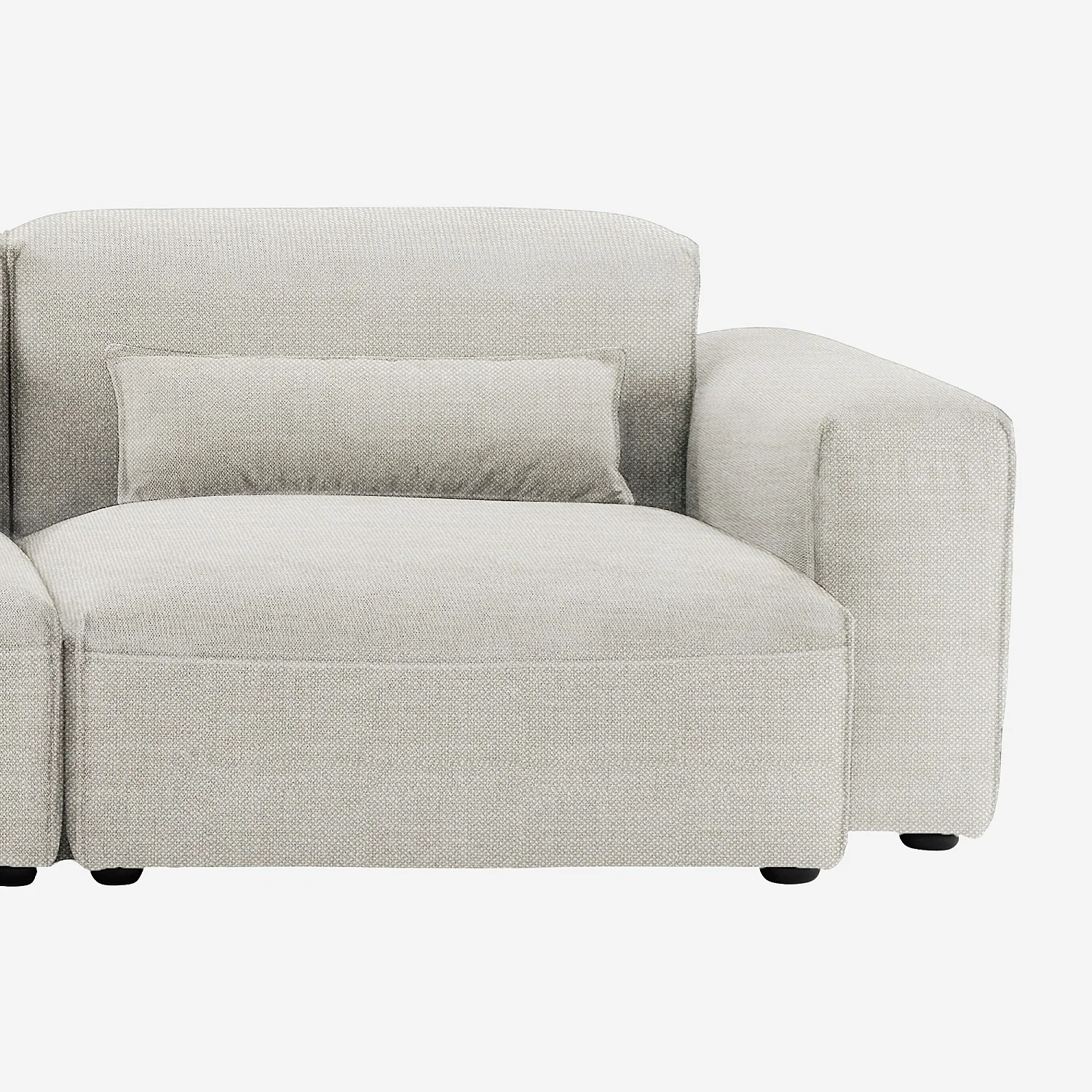 Sofa 4-Sitzer aus Stoff - Melange-Beige - 5