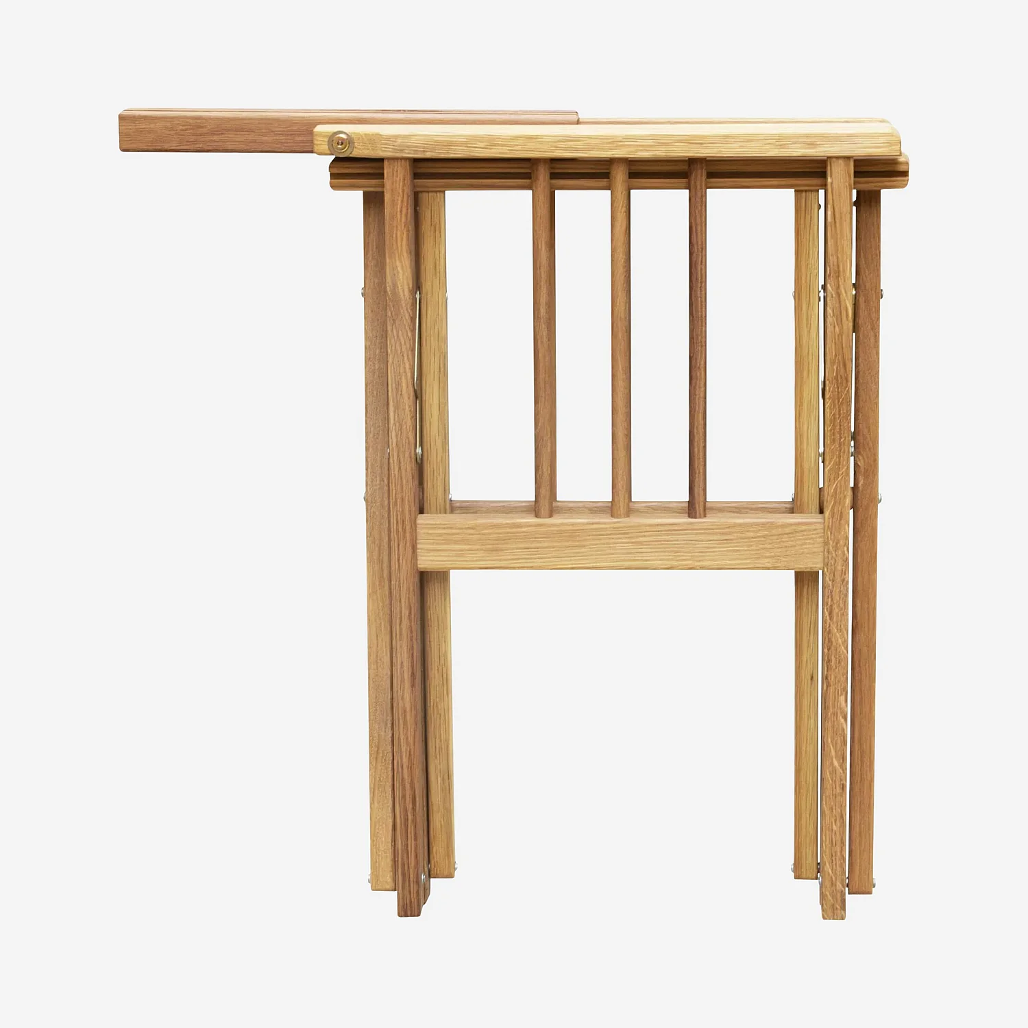 Lot de 2 chaises de jardin pliantes en chêne et toiles en coton - Écru - 6