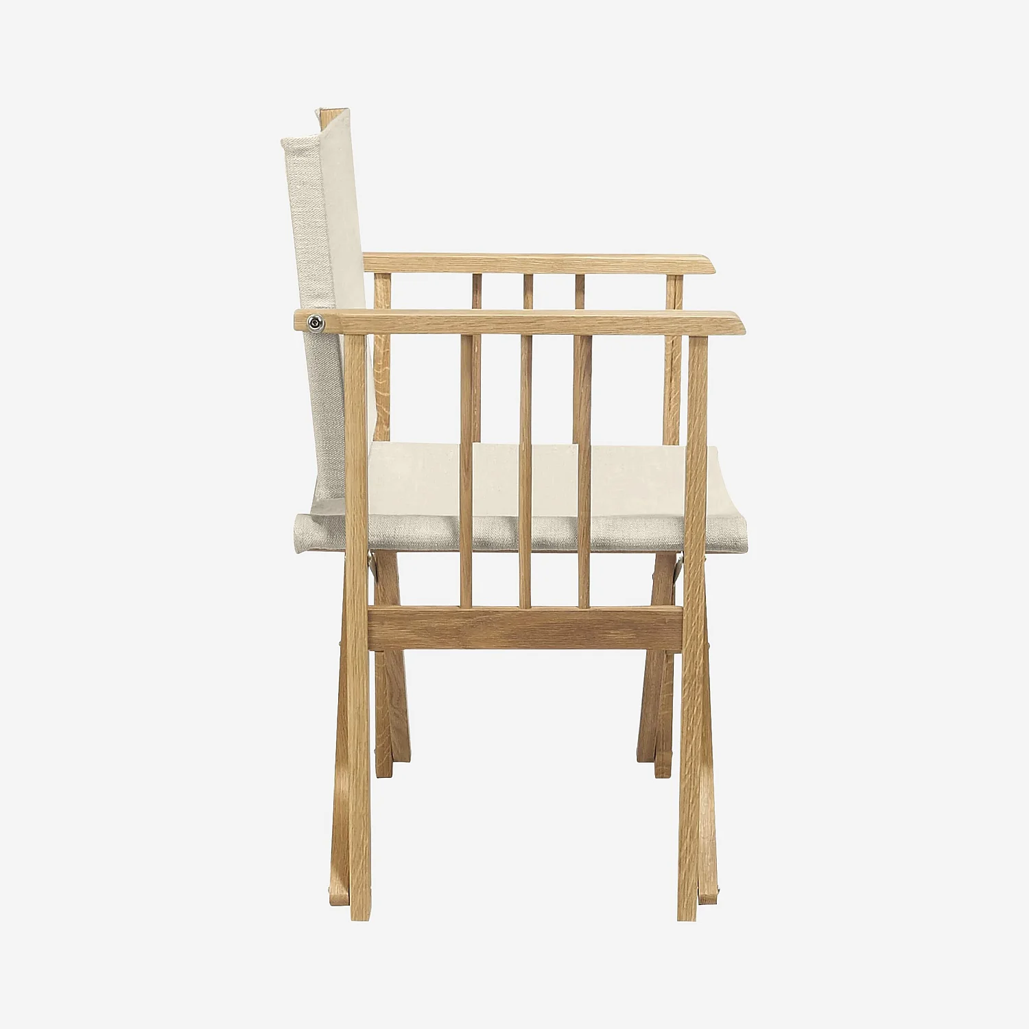 Gartenklappstuhl 2er-Set - Eichenholz und Baumwollstoffen - Ecru - 7