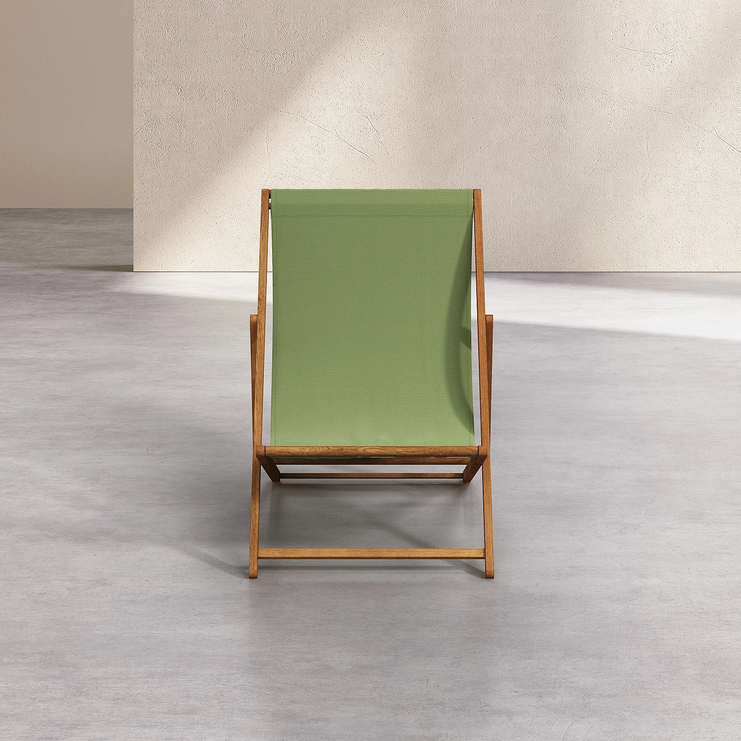 Chilienne en chêne et toile en coton - Vert olive - 7