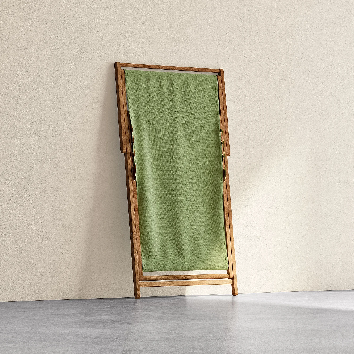 Chilienne en chêne et toile en coton - Vert olive - 5