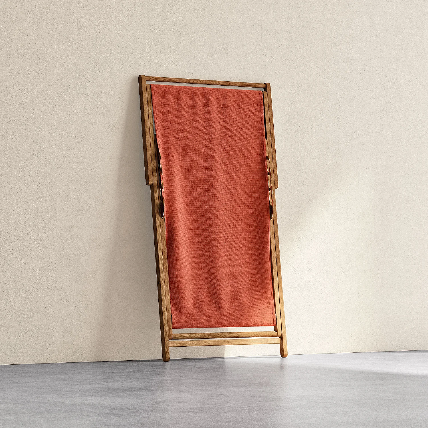 Chilienne en chêne et toile en coton - Orange brique - 5