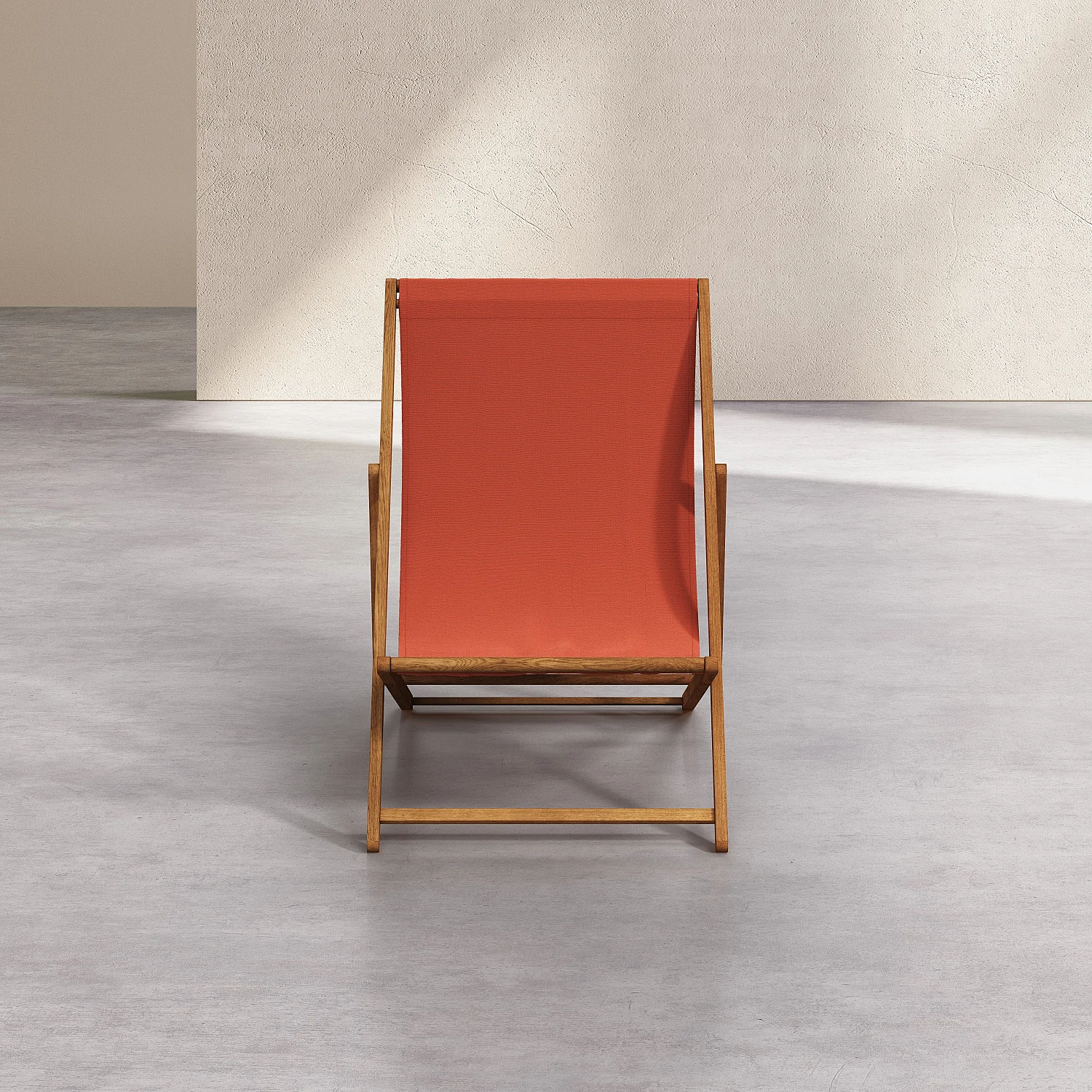 Chilienne en chêne et toile en coton - Orange brique - 6