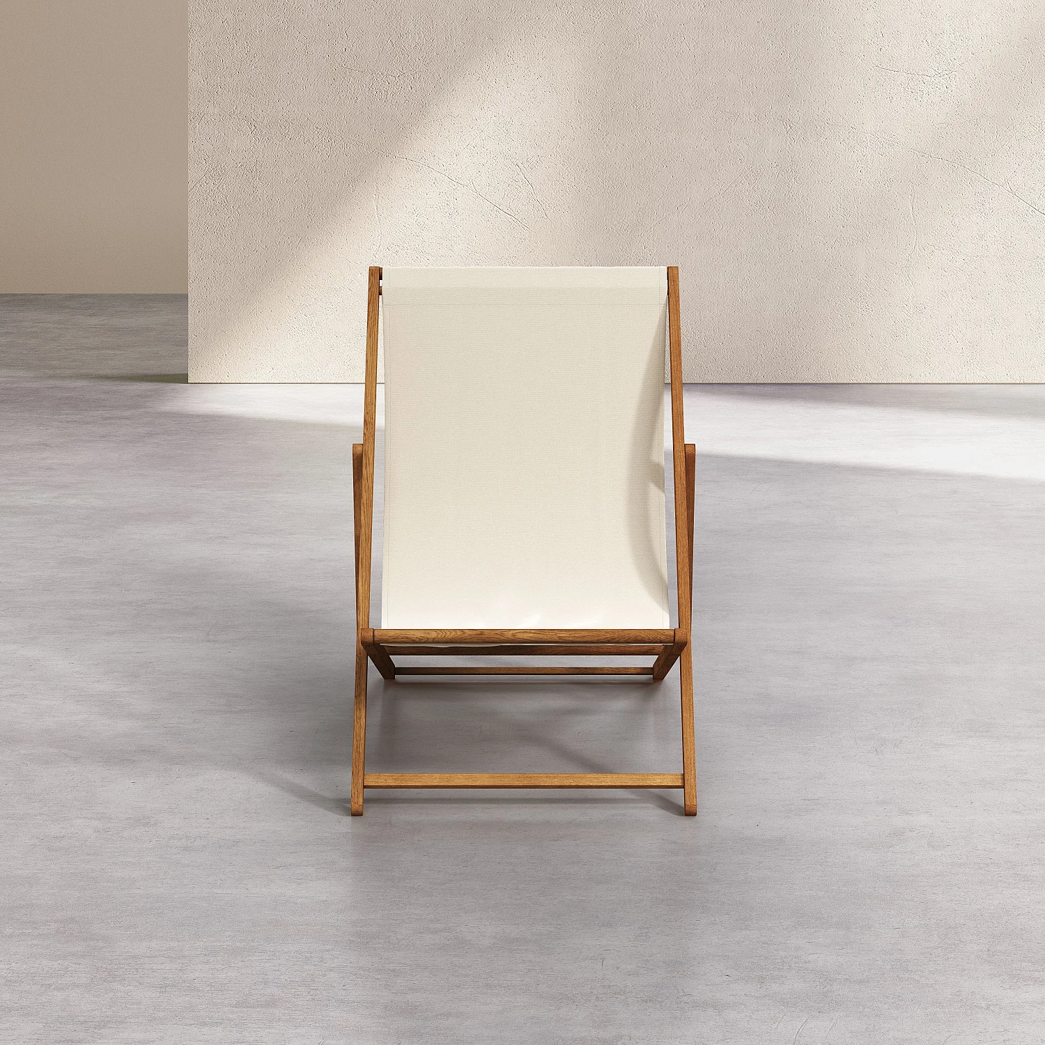 Chilienne en chêne et toile en coton - Écru - 6