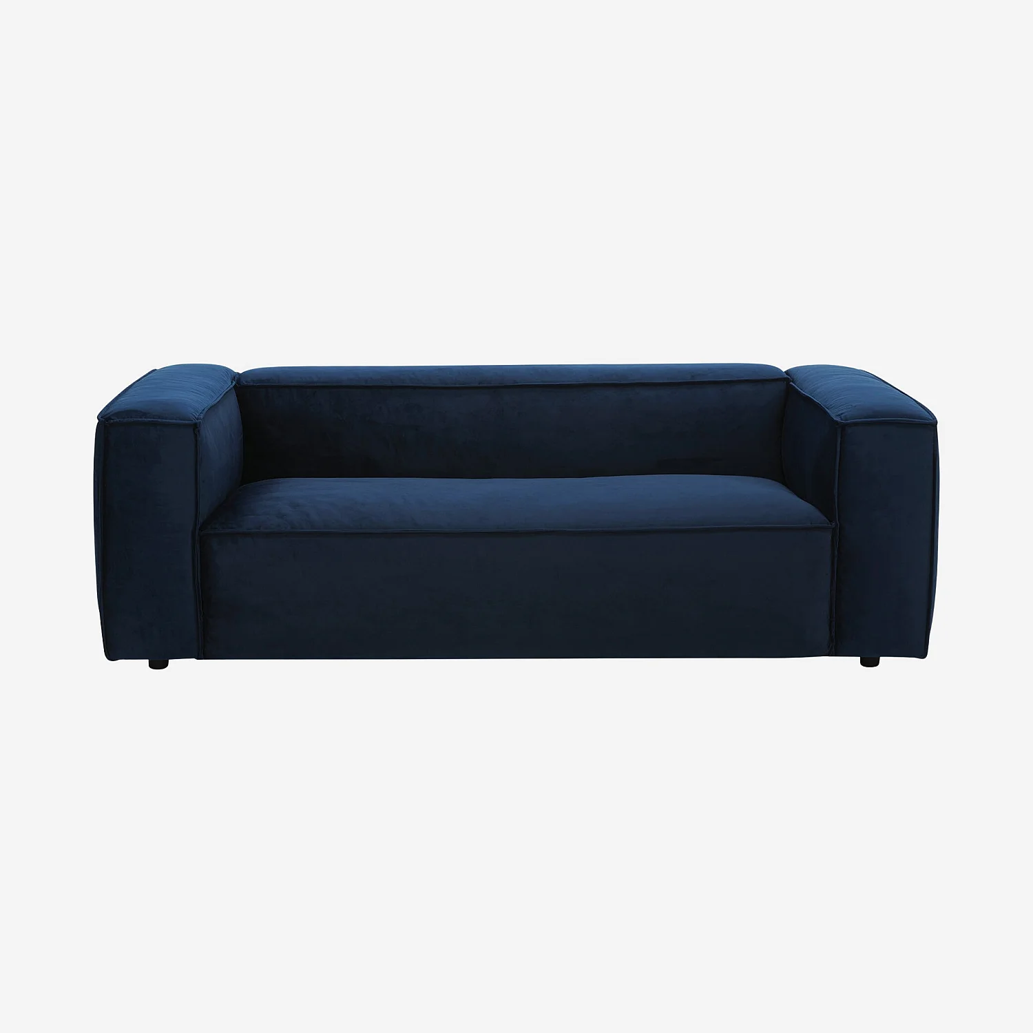 Canapé 2 places en velours - Bleu marine - 1