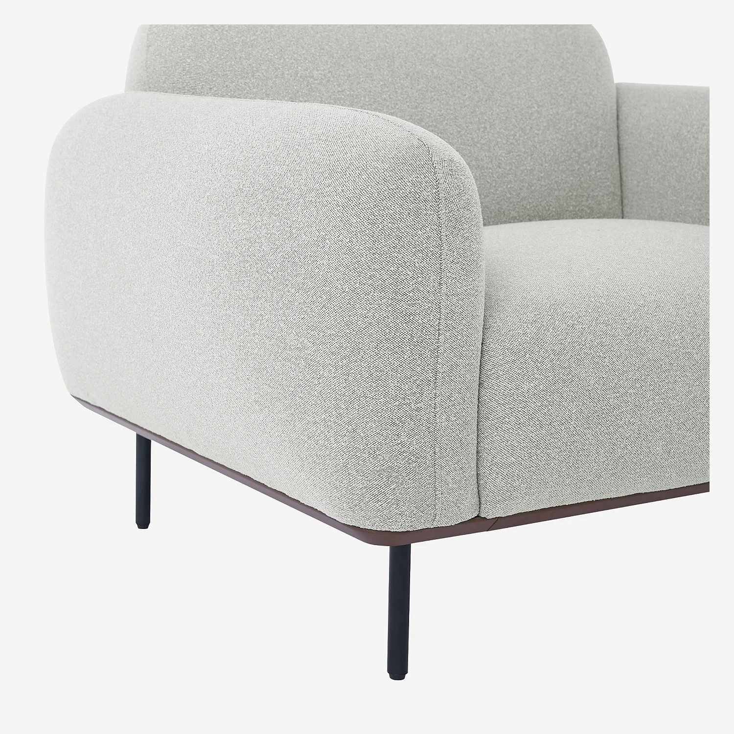 Fauteuil en tissu et métal - Gris mélangé - 2