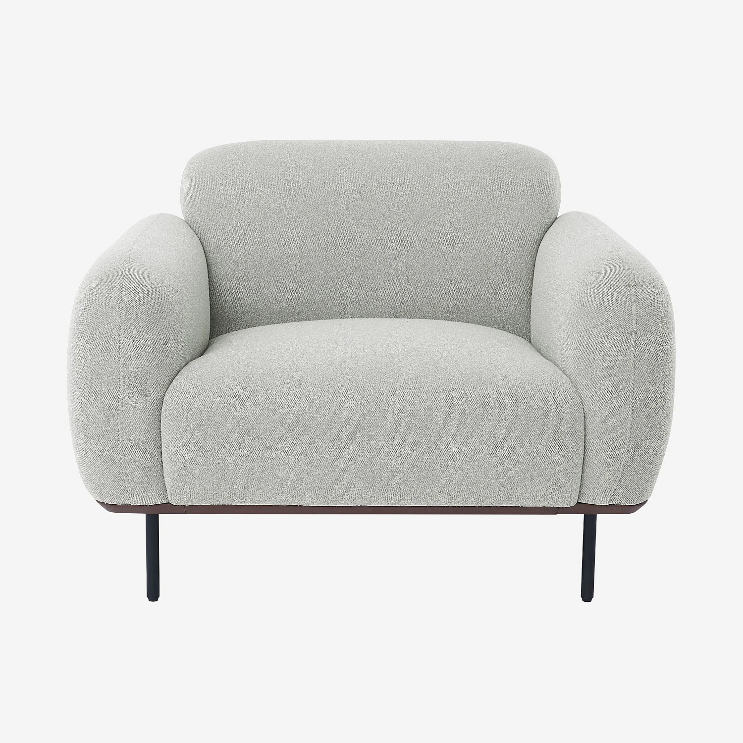 Stoff- und Metallsessel - Gemischtes Grau - 1