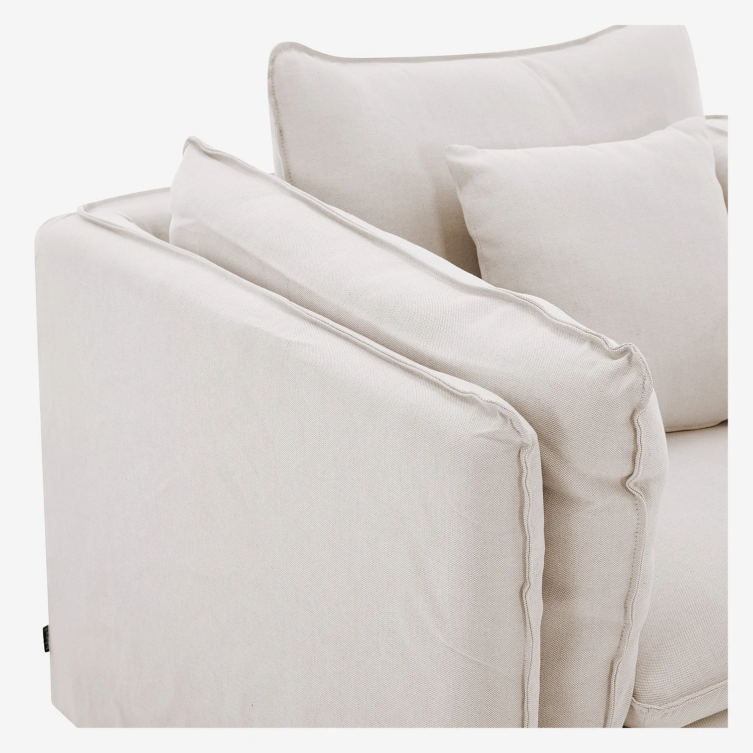 Fauteuil déhoussable en coton et lin - Sable blanc - 2
