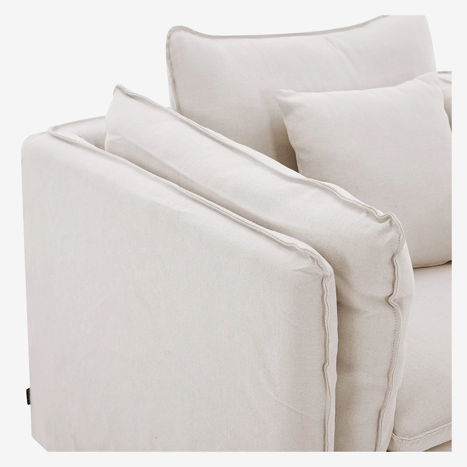 Fauteuil déhoussable en coton et lin - Sable blanc - 2