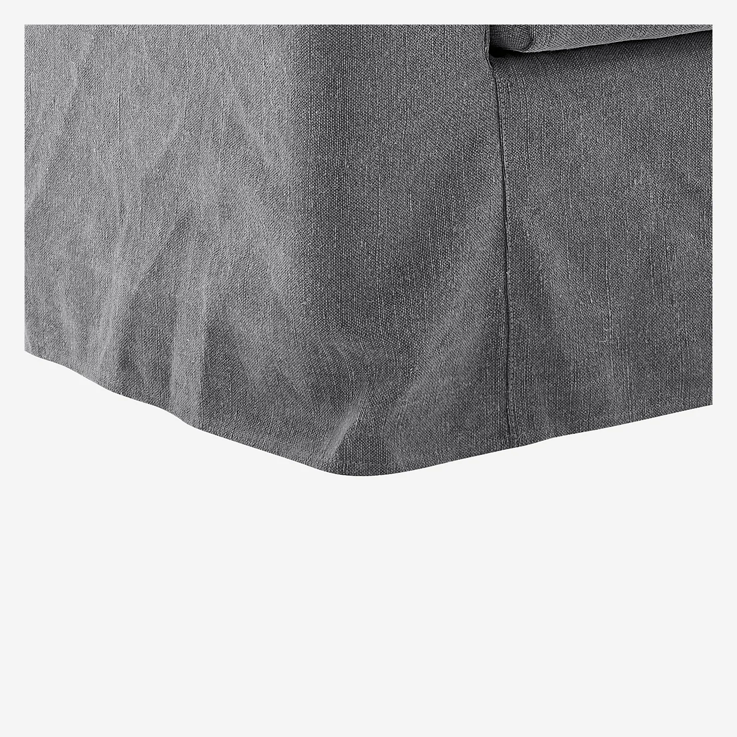 Fauteuil déhoussable en coton et lin garni de plumes - Gris ardoise - 5