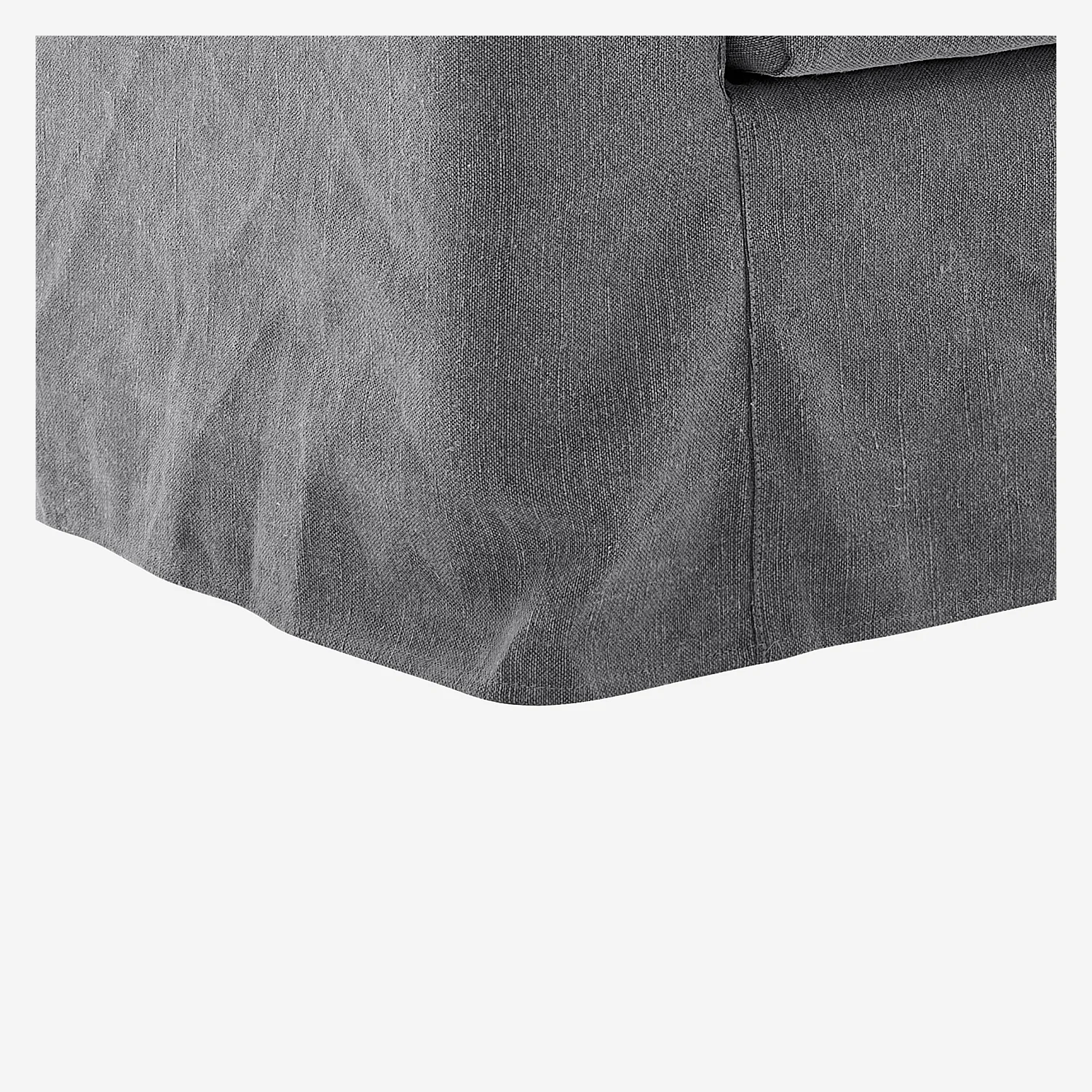 Fauteuil déhoussable en coton et lin garni de plumes - Gris ardoise - 5