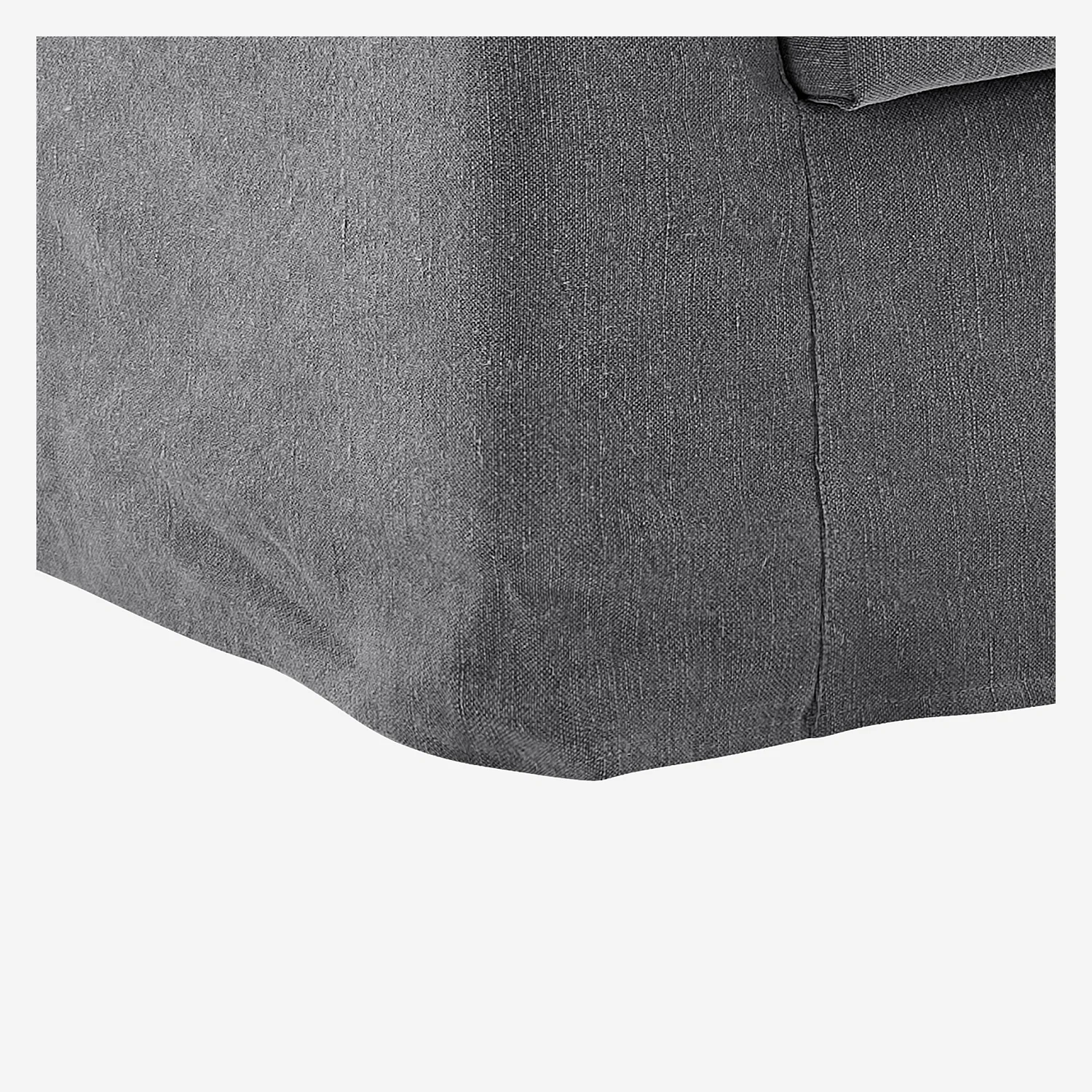 Canapé 2 places déhoussable en coton et lin garni de plumes - Gris ardoise - 6