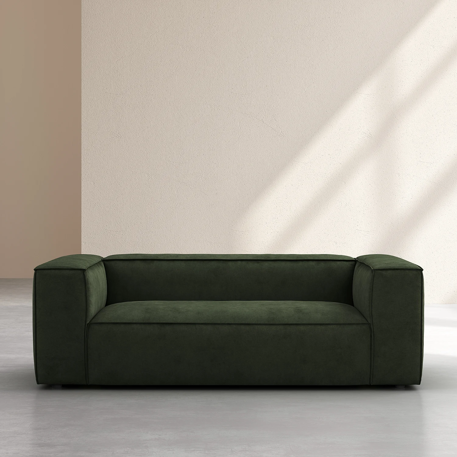 Divano 2 posti in velluto - Verde kaki - 6