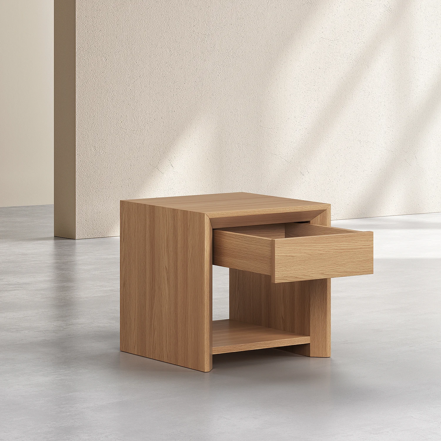 Mesa de cabeceira 1 gaveta em carvalho - Natural - 3