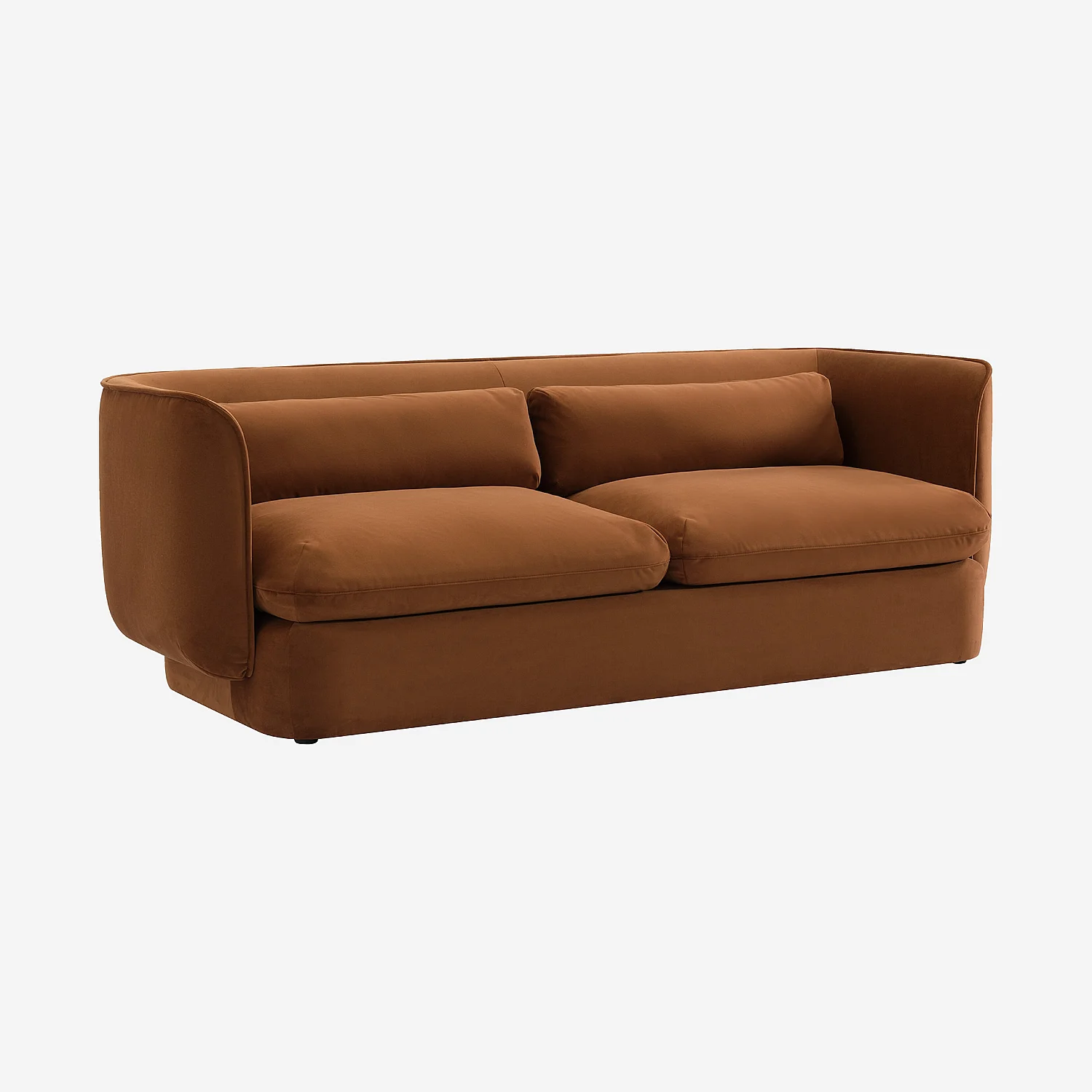 Ensemble canapé 3 places et fauteuil garnis de plumes - Terracotta - 4