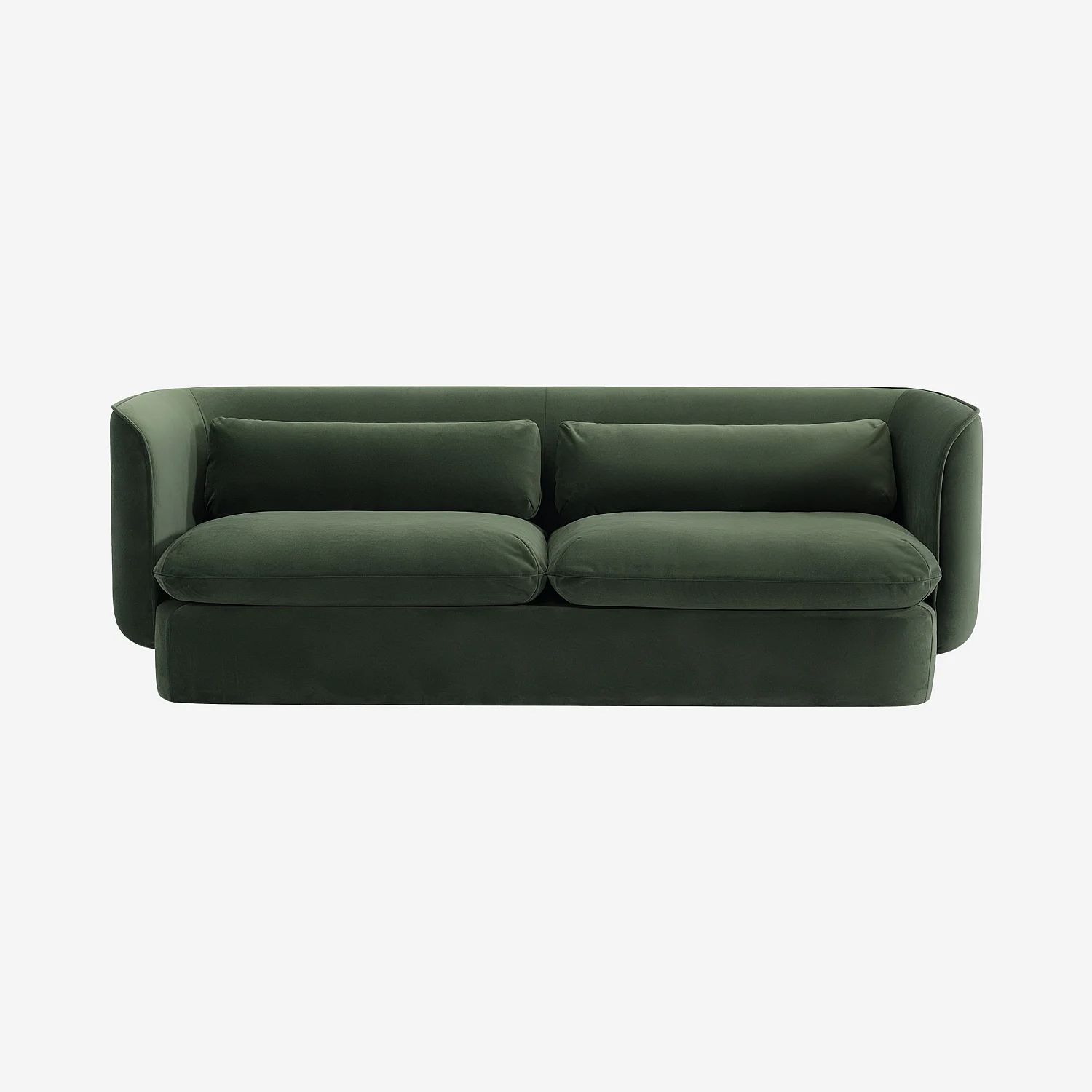 Ensemble canapé 3 places et fauteuil garnis de plumes - Vert kaki - 1