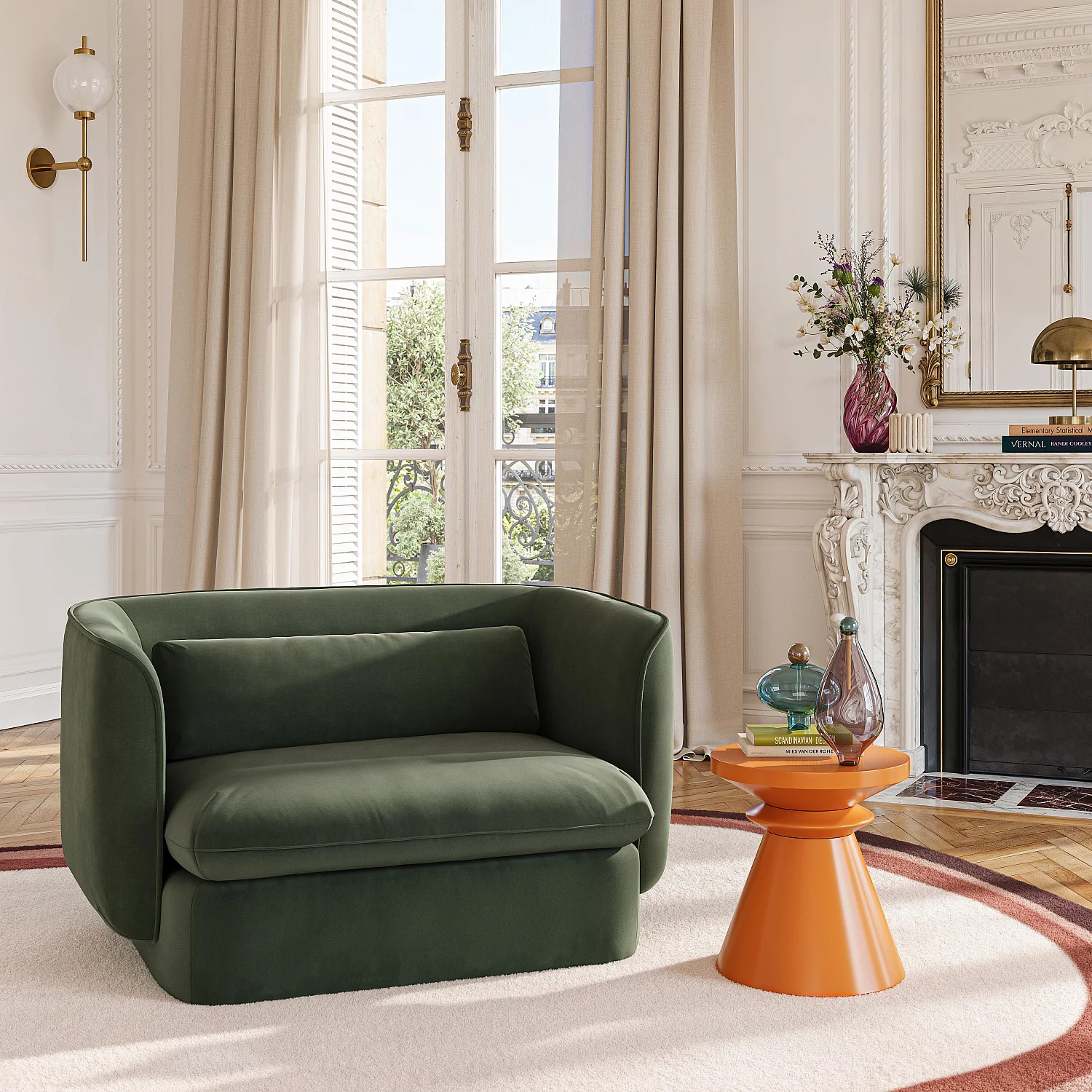 3-Sitzer-Sofa und Sessel-Set mit Federfüllung - Khakigrün - 5