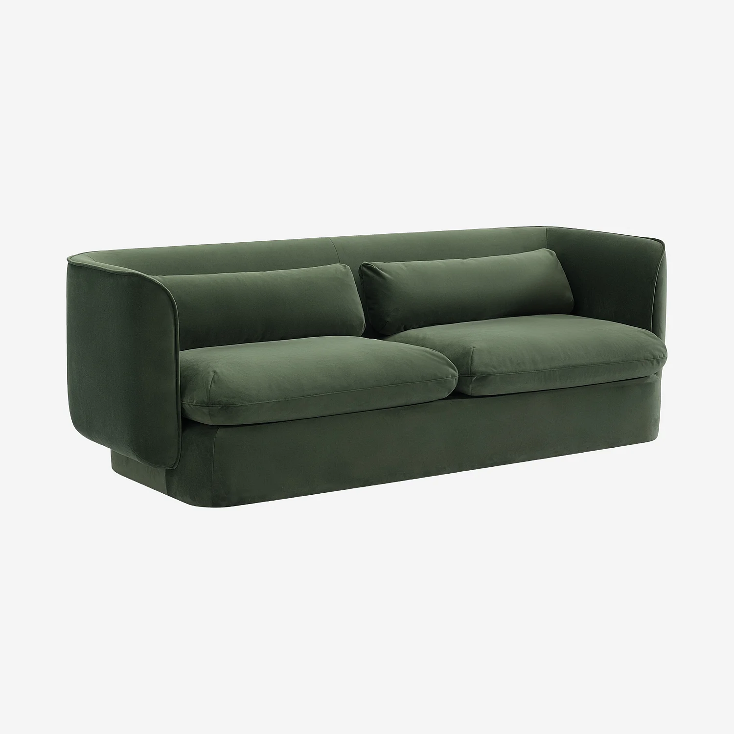 Set divano 3 posti e poltrona imbottiti di piume - Verde kaki - 4