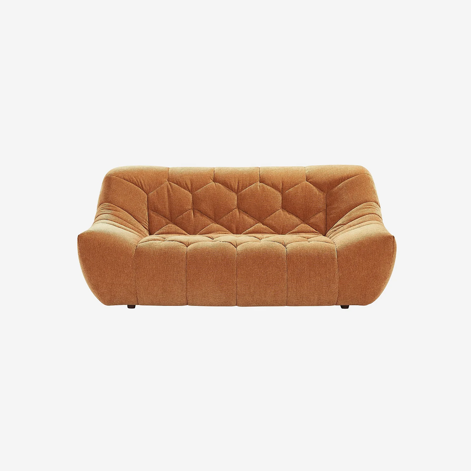 Ensemble de canapés 3 et 2 places matelassés en tissu - Terracotta - 5