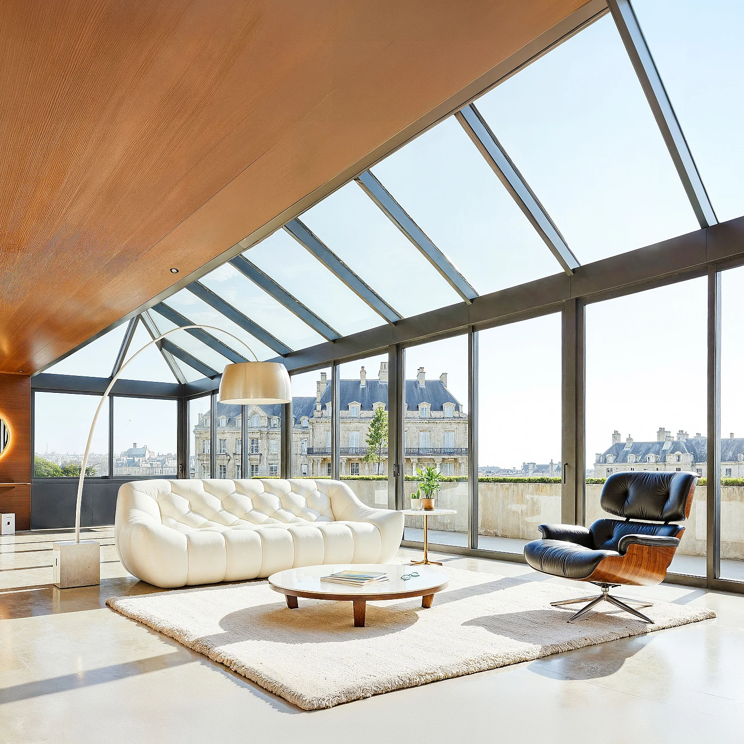 Ensemble de canapés 3 et 2 places matelassés en tissu - Écru - 3