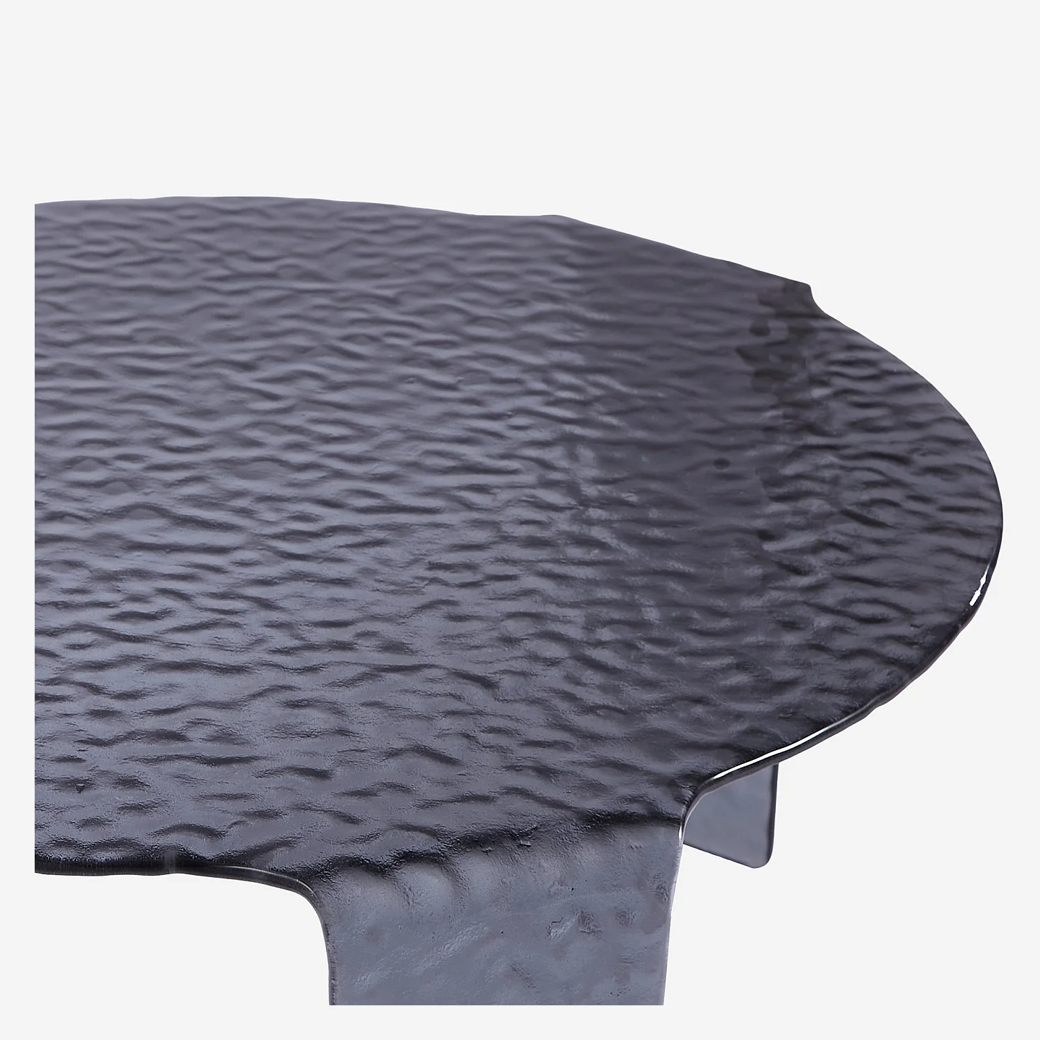 Ensemble de tables basses rondes en verre bullé - Gris fumé - 2