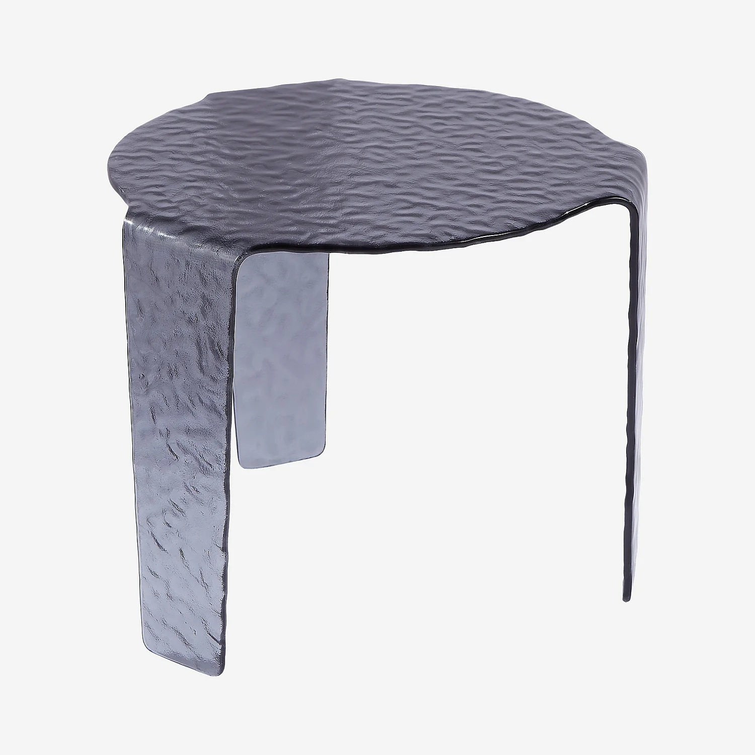 Set runder Couchtische aus gehärtetem geblasenem Glas - Rauchgrau - 7