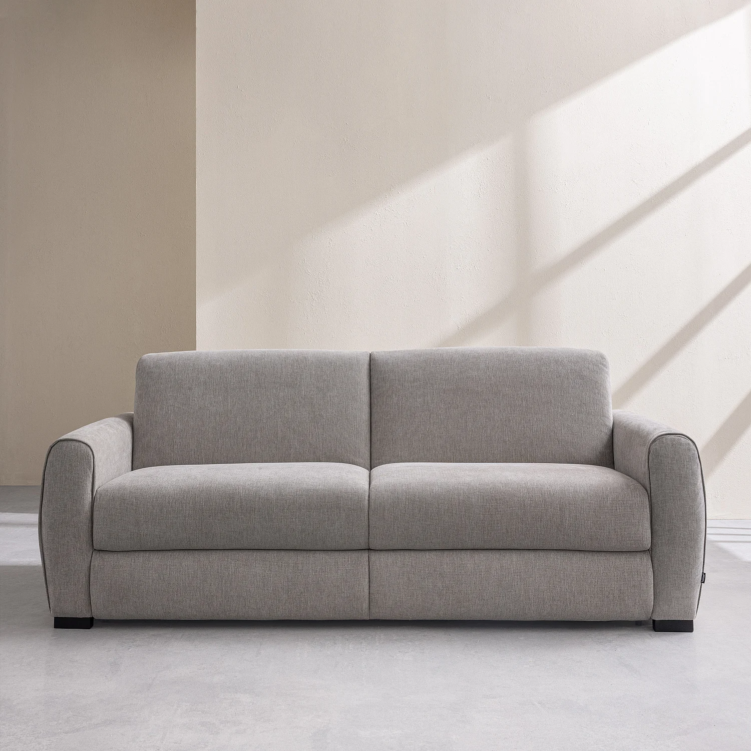Divano letto 3 posti - Letto 160 cm - Materasso 16 cm - Tessuto Lugano Grigio chiaro - 2