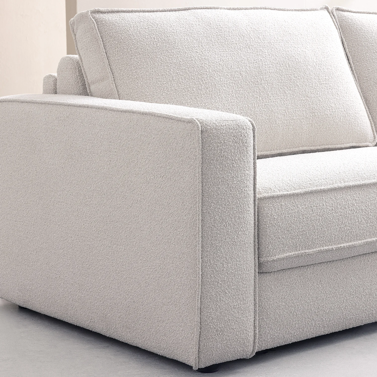 Sofá cama 3 plazas - Cama 160 cm - Colchón 13 cm - Tejido Tolfa Crema - 8