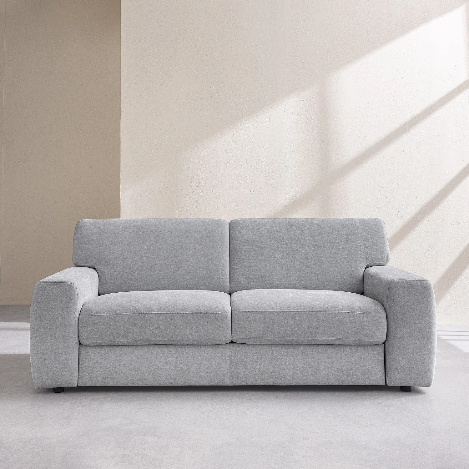 Divano letto 2 posti - Letto 140 cm - Materasso 16 cm - Tessuto Atrani Grigio - 1