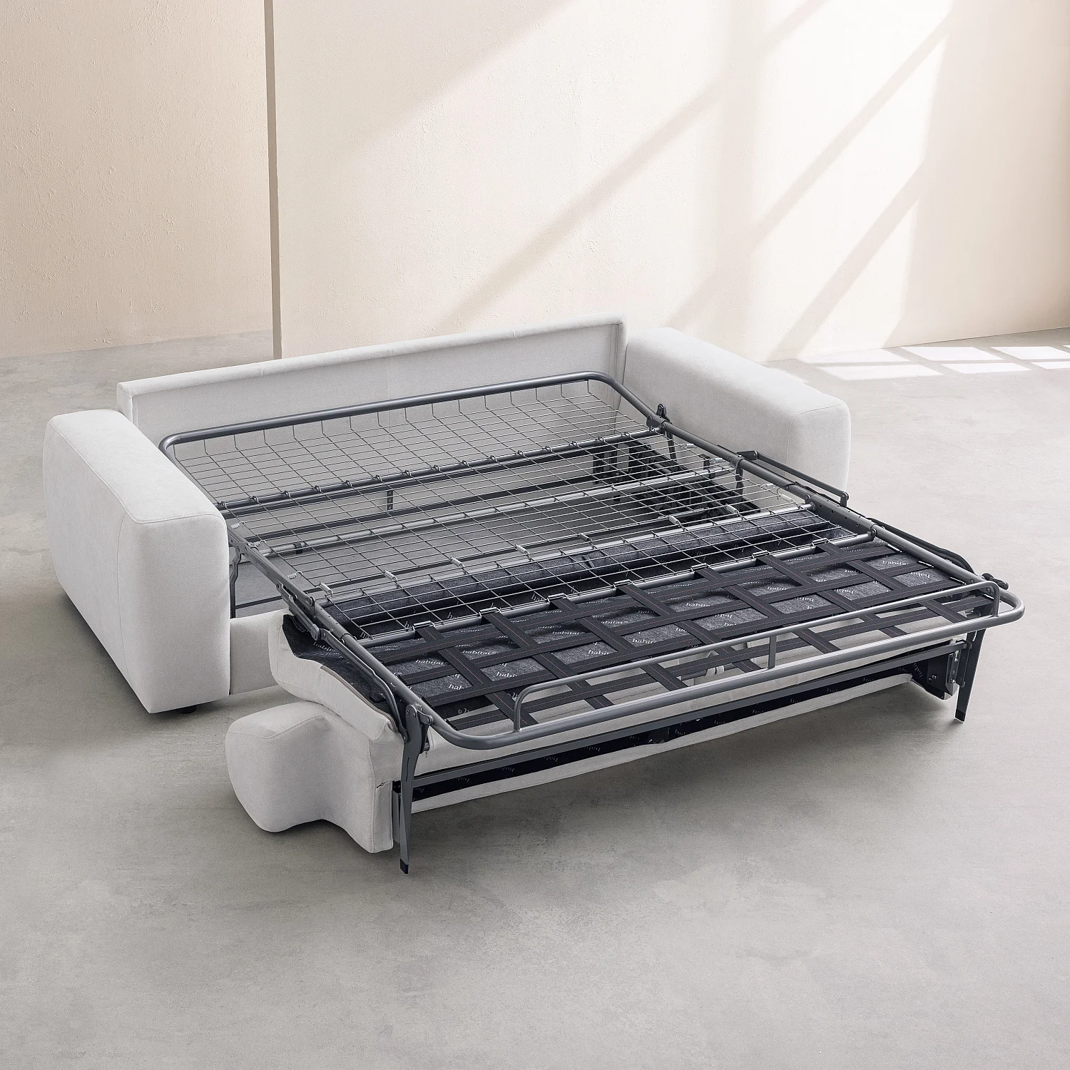 Sofá cama 2 plazas - Cama de 140 cm - Colchón de 16 cm - Tejido Atrani crema - 10