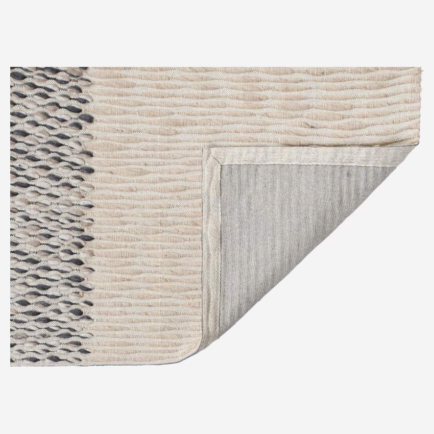 Tapis en laine tissé main - 170 x 240 cm - Motif gris